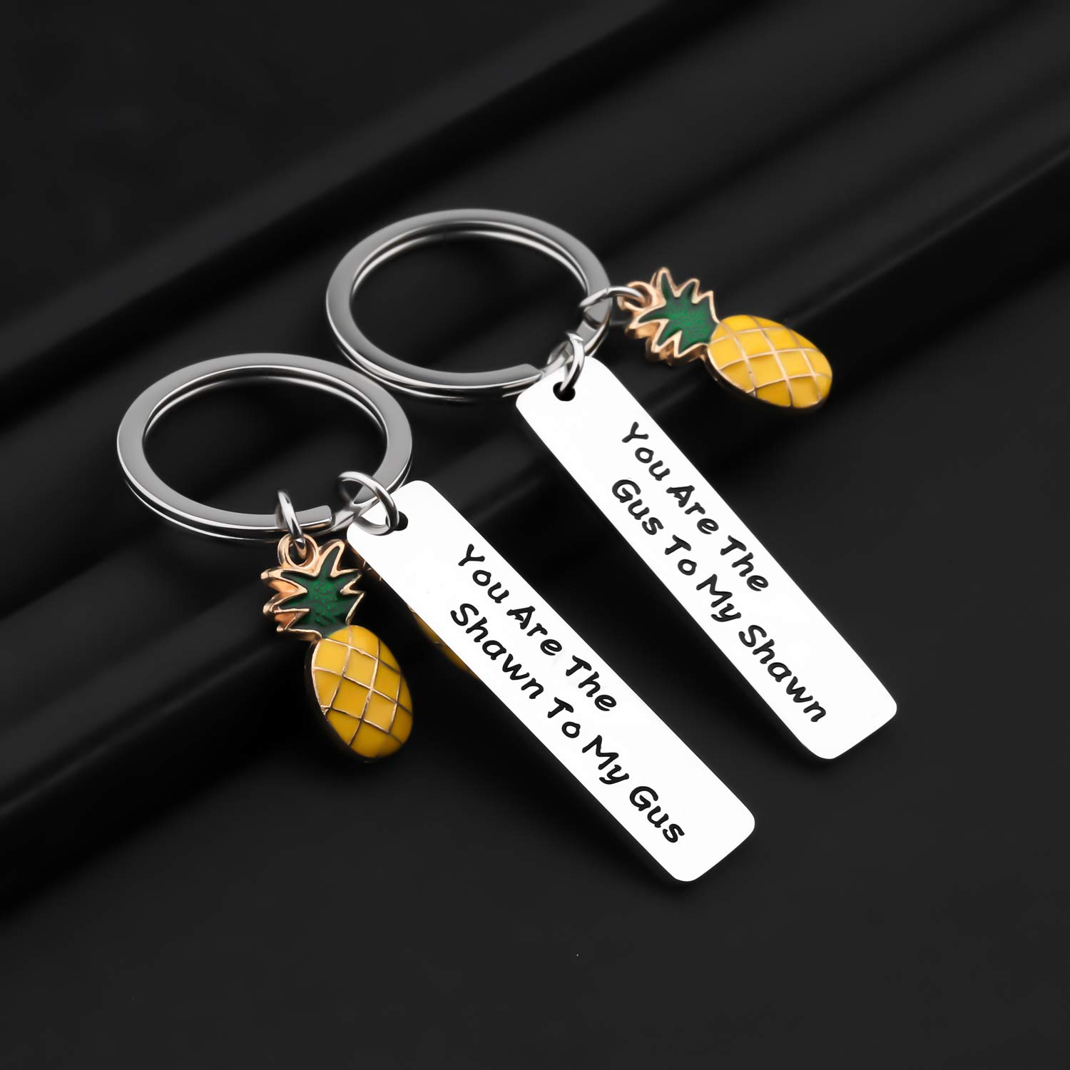 FAADBUK Shawn & Gus TV Show Inspired Friendship Keychain Set - Perfect Gift for Best Friends, Fans of Psych Series - Great for Birthdays, Anniversaries & Fan Conventions