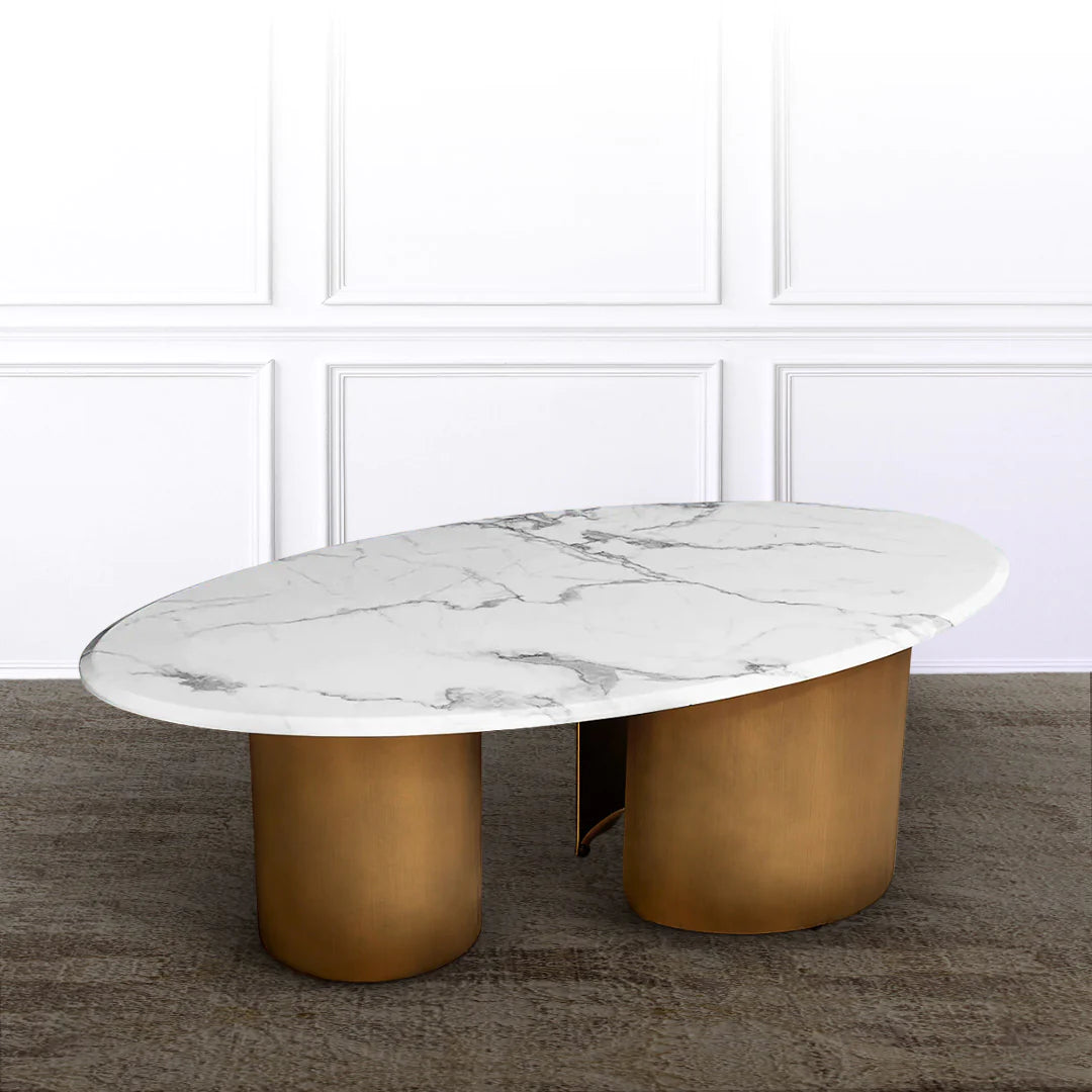 Elysian Essence Stainless Steel Coffee Table for Living Room - Modern Center Table with Tempered Glass Top - Perfect for Home Decor, Lounge, and Entertainment Areas