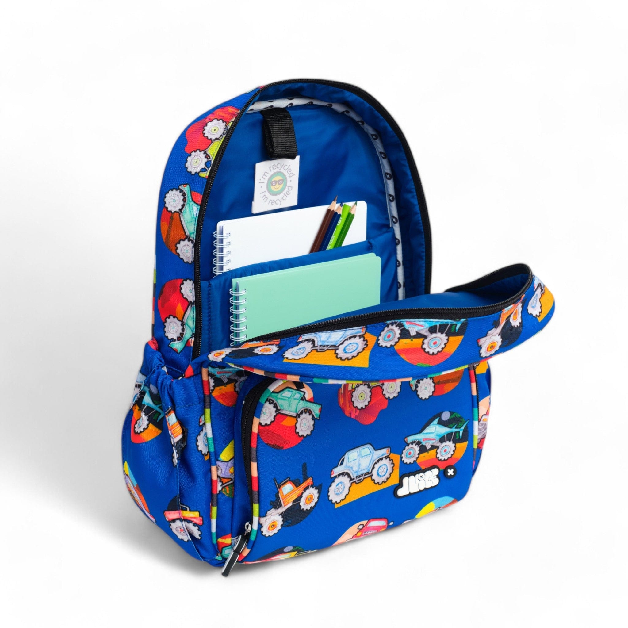 Monster Truck Themed Small Backpack for Kids - Durable & Lightweight School Bag for Boys & Girls - Perfect for School, Travel & Outdoor Adventures