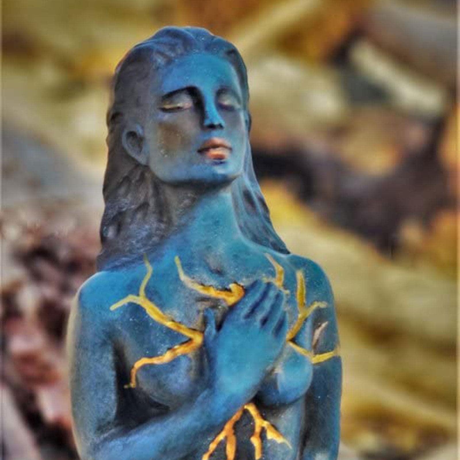 Goddess Sculpture for Self-Love & Healing - Handcrafted Jinjin Wood Statue, Meditation Altar Decor, Yoga Room Centerpiece, Spiritual Gift