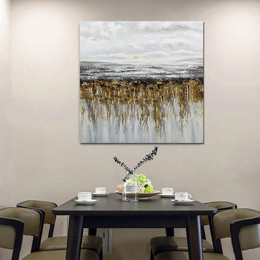 Extra Large Heavy Texture Hand Painted Canvas Wall Art - Modern Abstract Painting for Dining Room & Living Room Decor - Perfect for Home, Office, and Hotel Interior Design