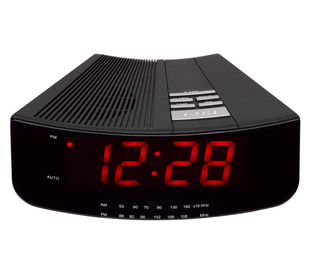 Logik LCRAN12 AM/FM Analog Clock Radio with Alarm, Snooze Function & Night Light - Perfect for Bedroom, Office, and Travel Use (Grade C)