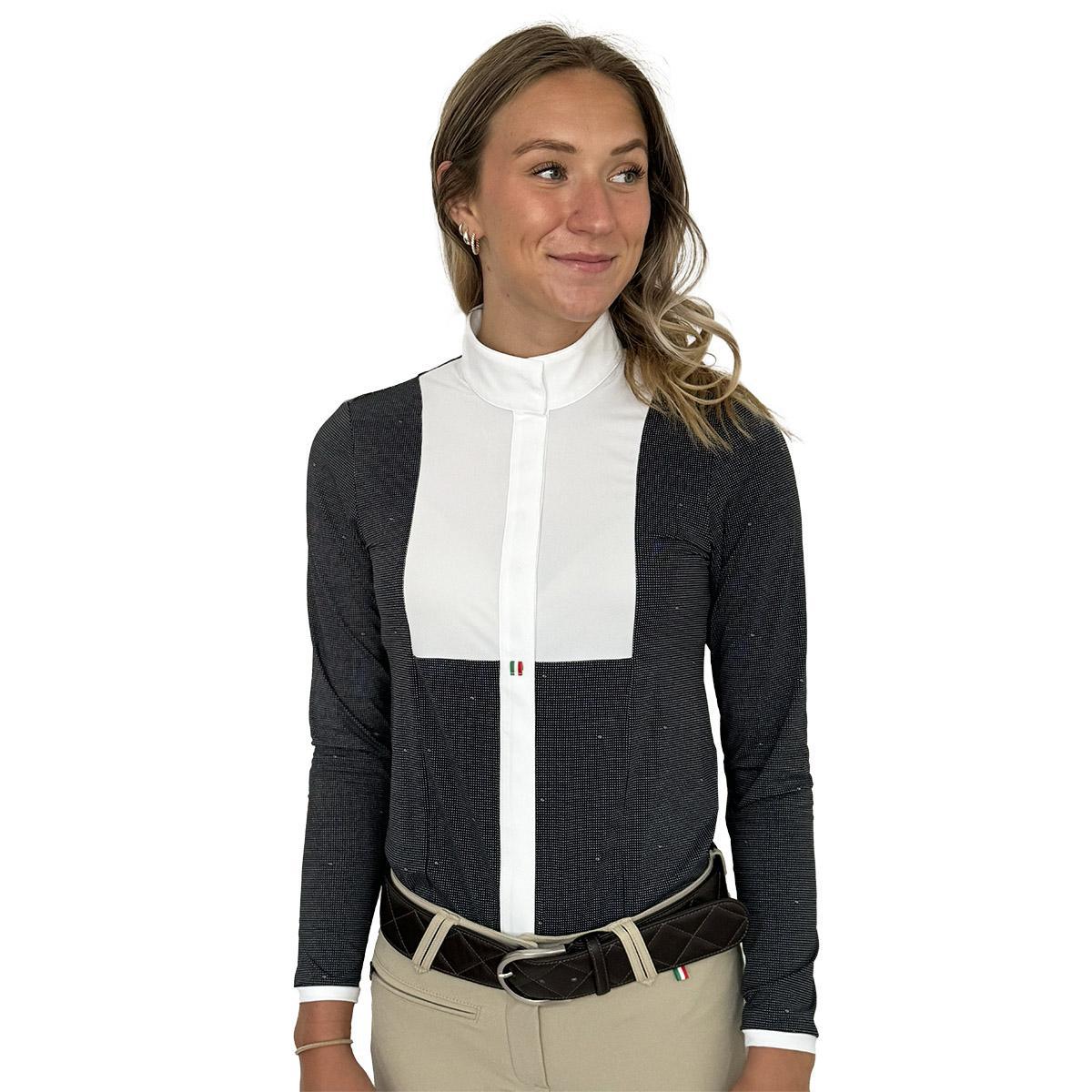 Alina Long Sleeve Show Shirt for Women - Equestrian Riding Competition & Horse Show Apparel - Perfect for Dressage, Jumping, and Western Events
