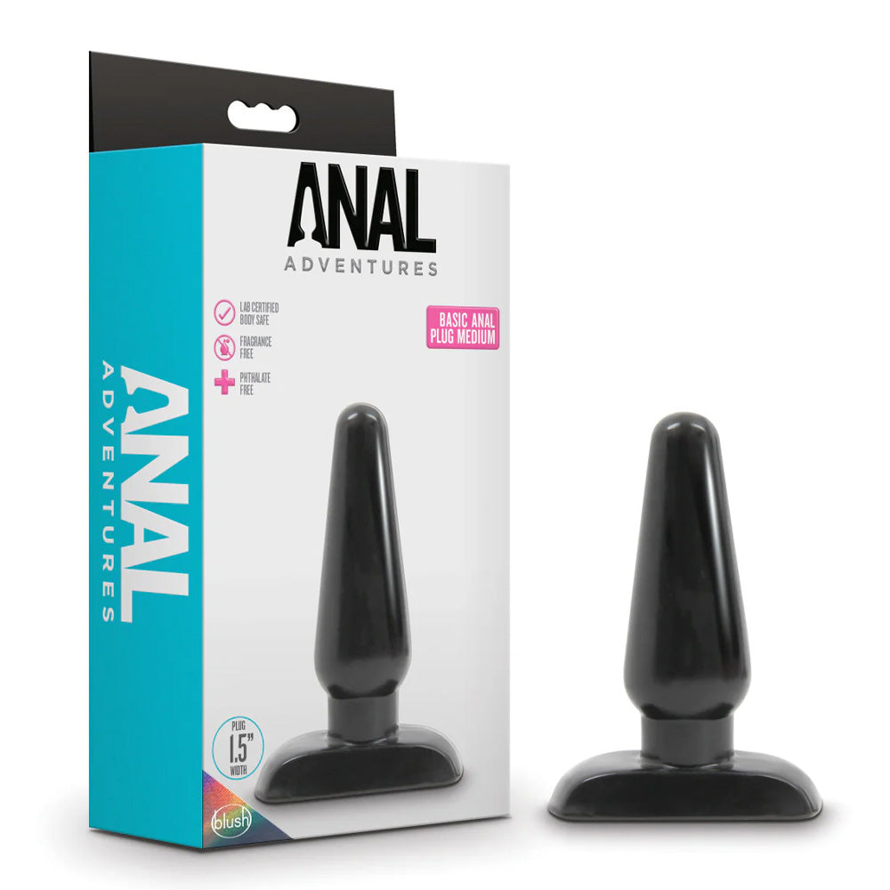 Premium PVC Medium Butt Plug for Anal Play - Comfortable & Safe Anal Training Toy for Beginners & Experts - Perfect for Solo Play & Couples Adventure