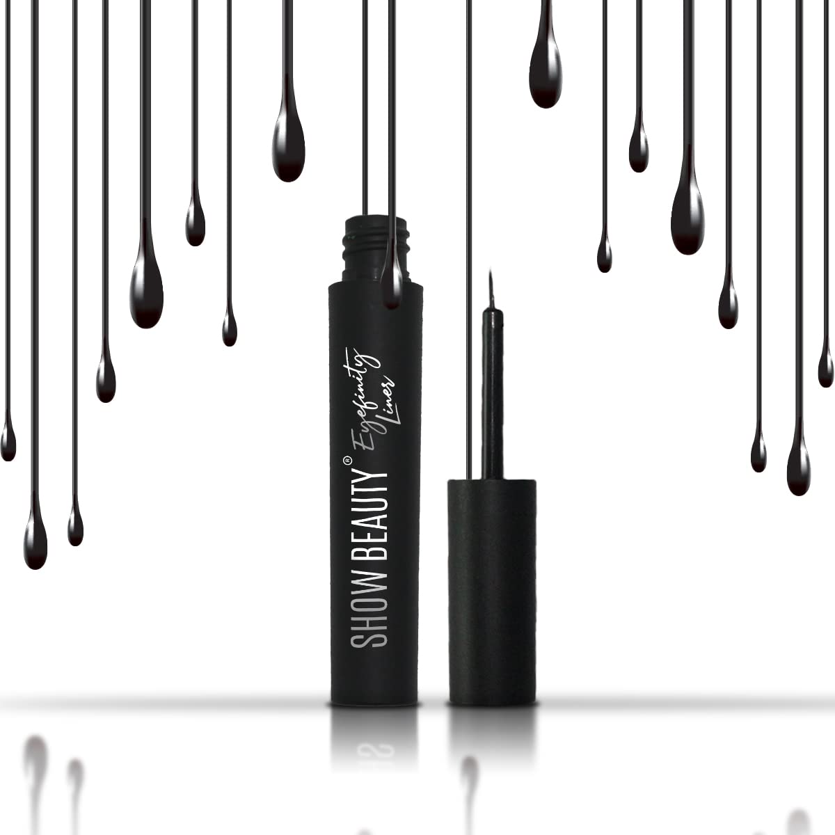 SHOW BEAUTY Waterproof Black Mascara & Eyeliner Combo - Smudge Proof, Matte Finish, Hydrating & Nourishing for Natural Lashes | Perfect for Daily Wear, Night Out & Special Occasions