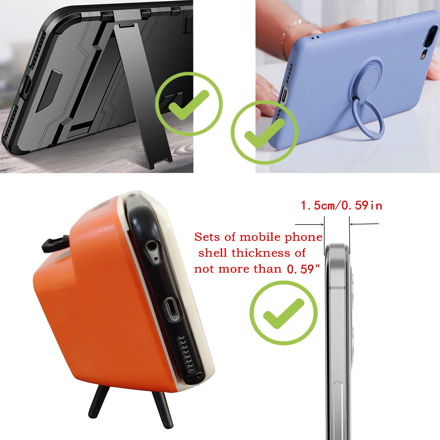 Mini Retro TV Wireless Speaker & Phone Stand - Cute Creative Holder for Smartphones Under 6.5
