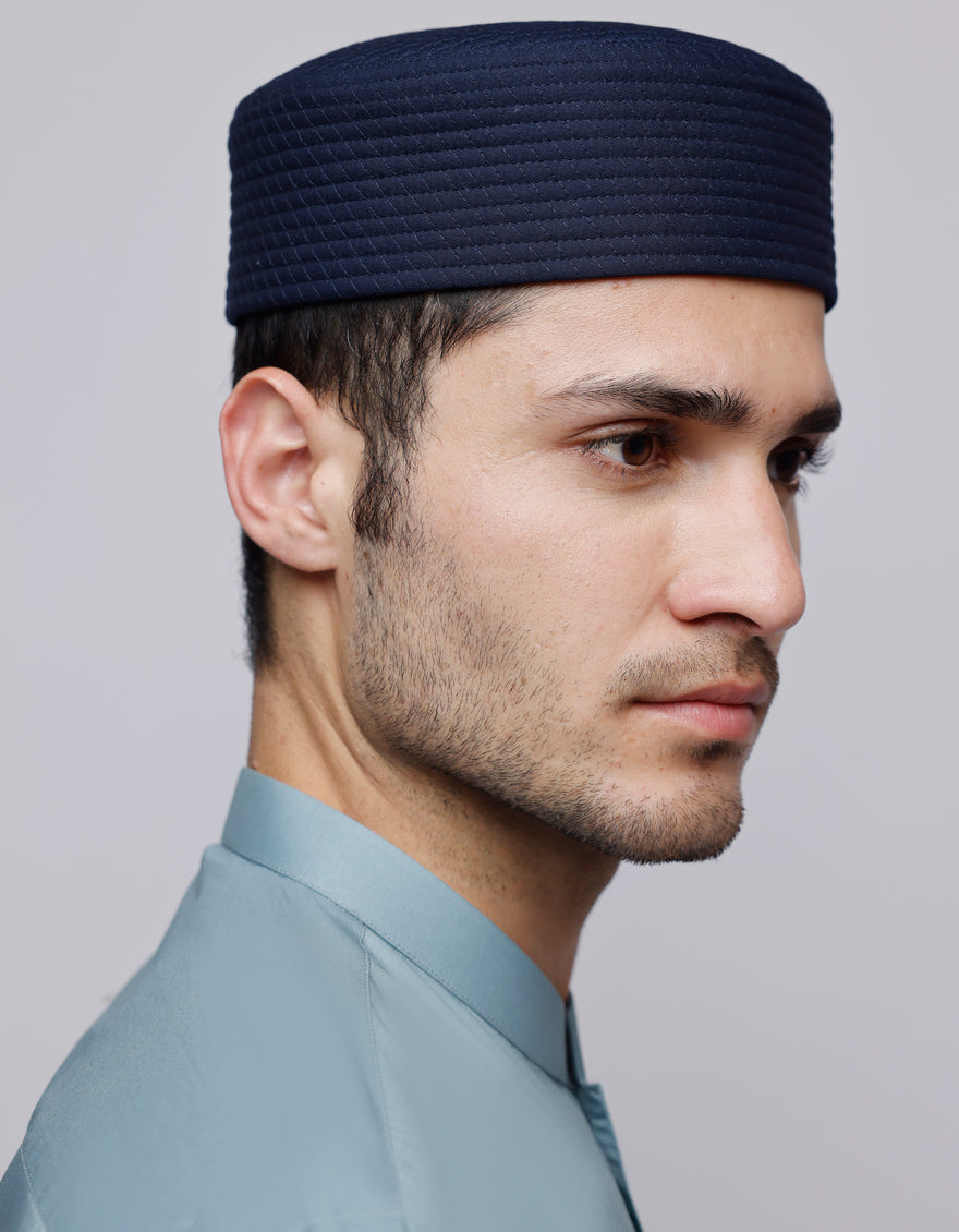 Premium Blended Blue Cap by J. Junaid Jamshed - Stylish Cotton Baseball Hat for Men - Perfect for Outdoor Activities, Sports & Casual Wear