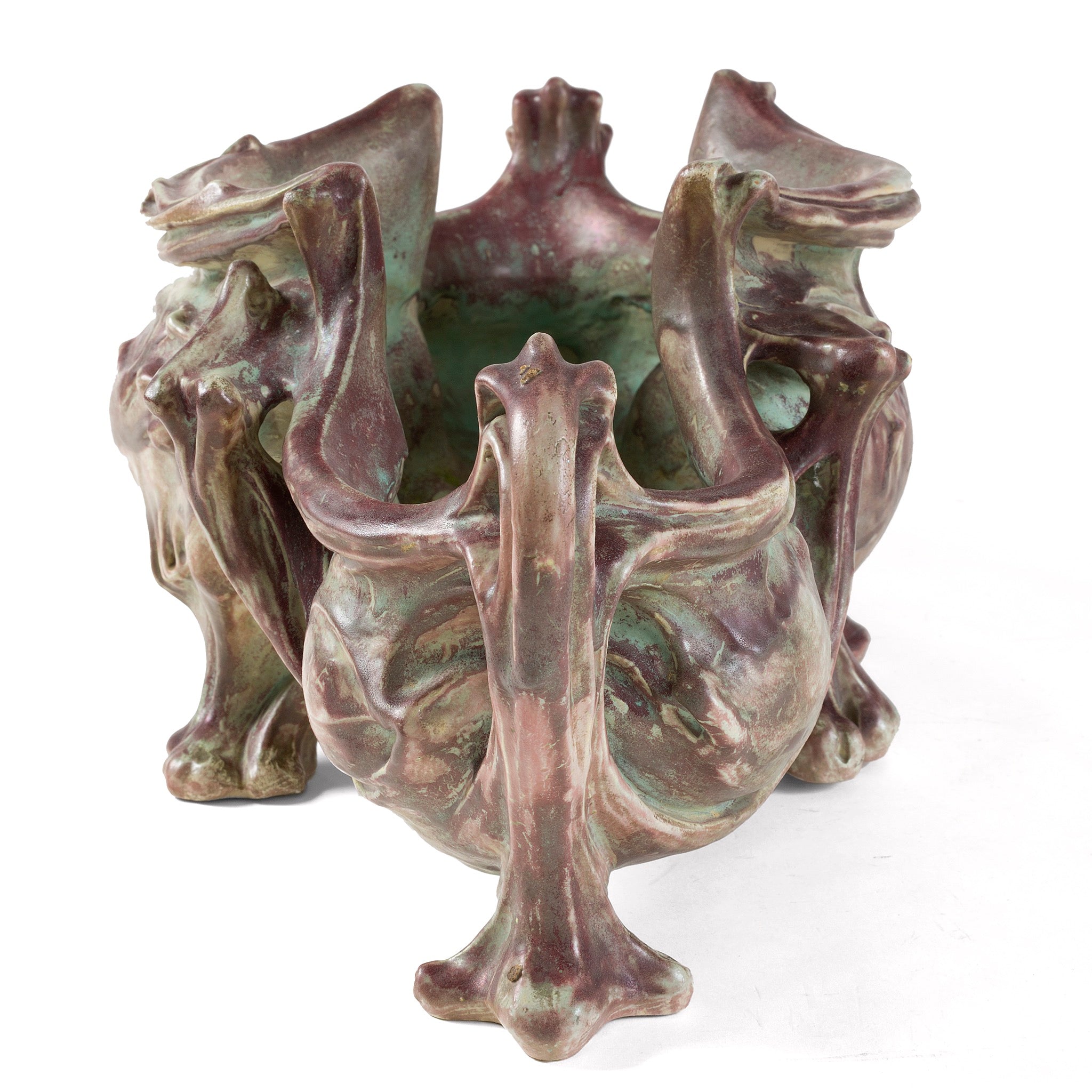 Hector Guimard Large Glazed Ceramic Planter - Elegant Indoor/Outdoor Flower Pot for Home Garden, Patio, and Office Decor