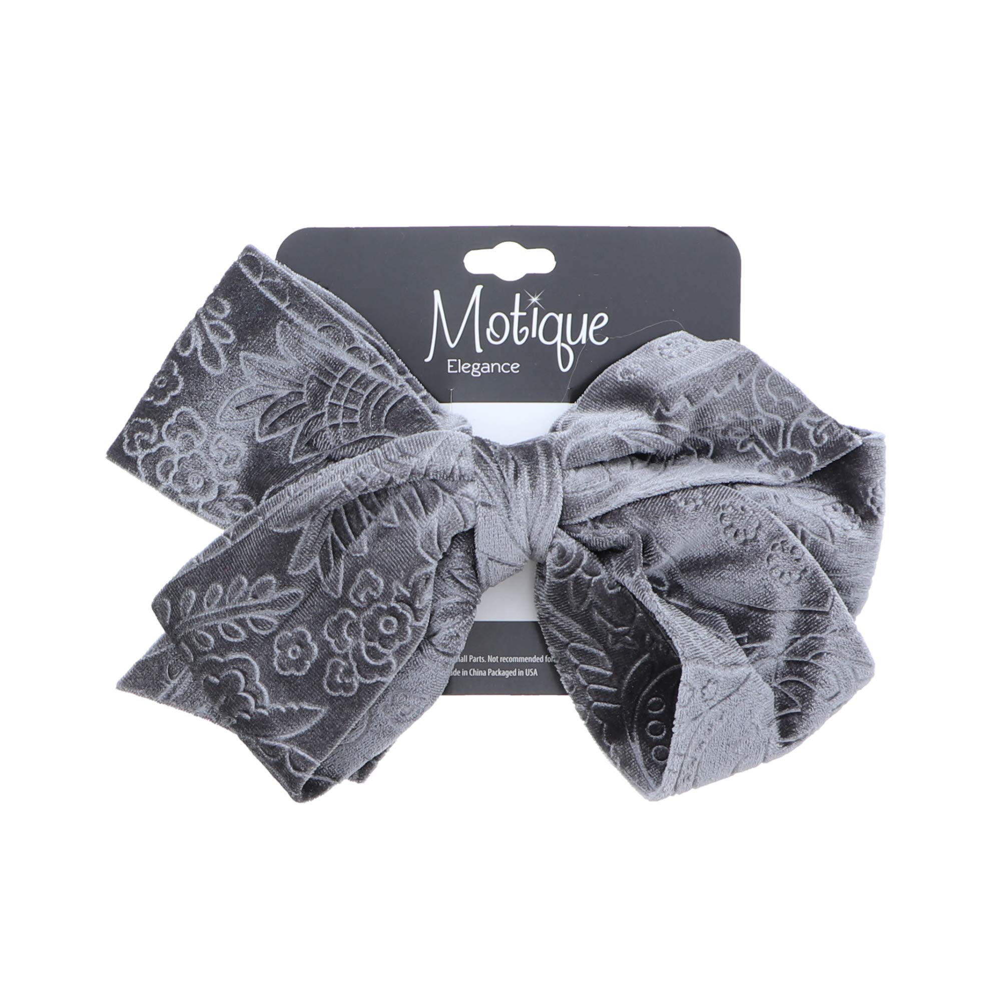7 Inch Grey Velvet Hair Bow Clip for Girls - Elegant Design for Parties, Weddings, and Everyday Style