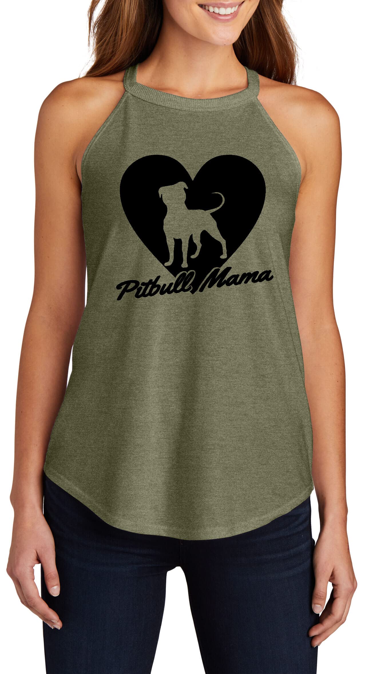 Funny Pitbull Mama T-Shirt for Women - Cute Dog Lover Tee with Rocker Style - Perfect for Casual Wear, Dog Parks & Pet Lover Events