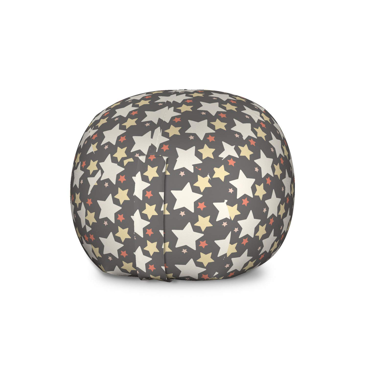 Ambesonne Retro Storage Toy Bag Chair - Large Washable Stuffed Animal Organizer with Colorful Star Silhouette Design | Perfect for Kids' Room, Playroom & Nursery Organization | Multicolor Celestial Theme