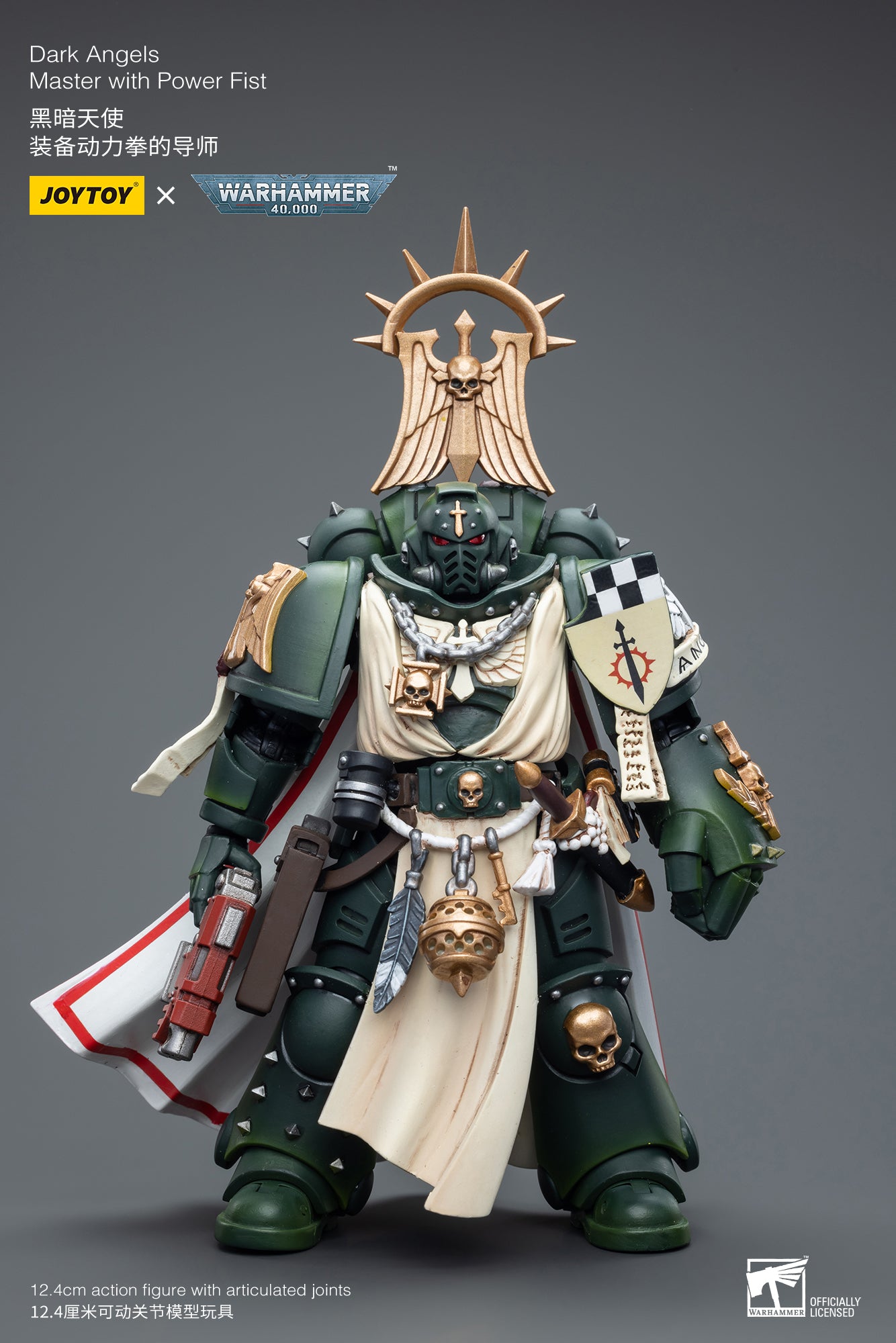Pre Order JOYTOY 1/18 Warhammer 40K Dark Angels Master Action Figure with Power Fist - Reissue Collectible Model for Display & Wargaming Scenes