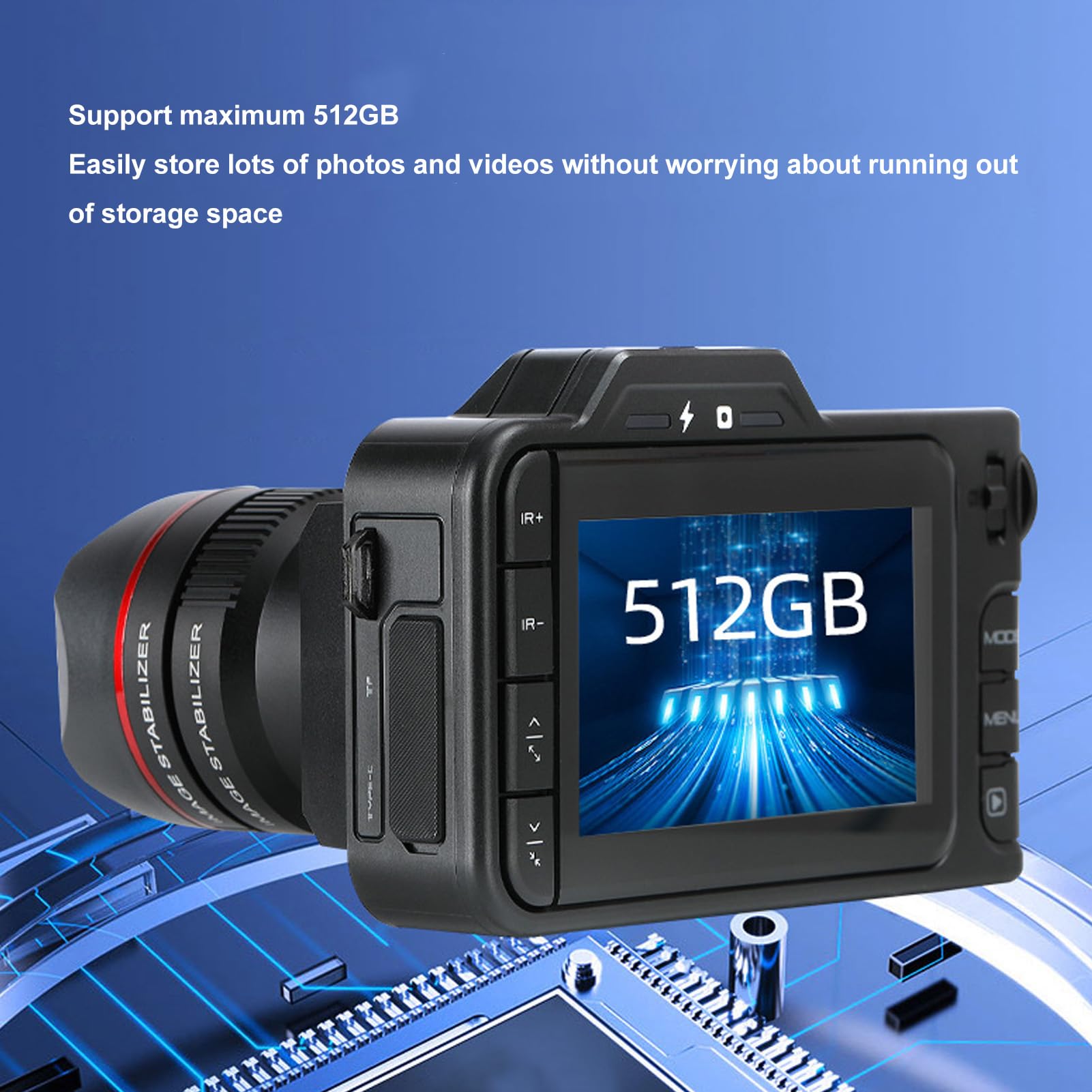 Jectse 5K 50MP Digital Camera with WiFi & 50X Zoom - 4.0'' IPS Screen Vlogging Camera for YouTube, IR Night Vision Travel Camera for Photography - 4800mAh Long Battery Life - Perfect for Travel Vlogging, Outdoor Adventures & Night Photography
