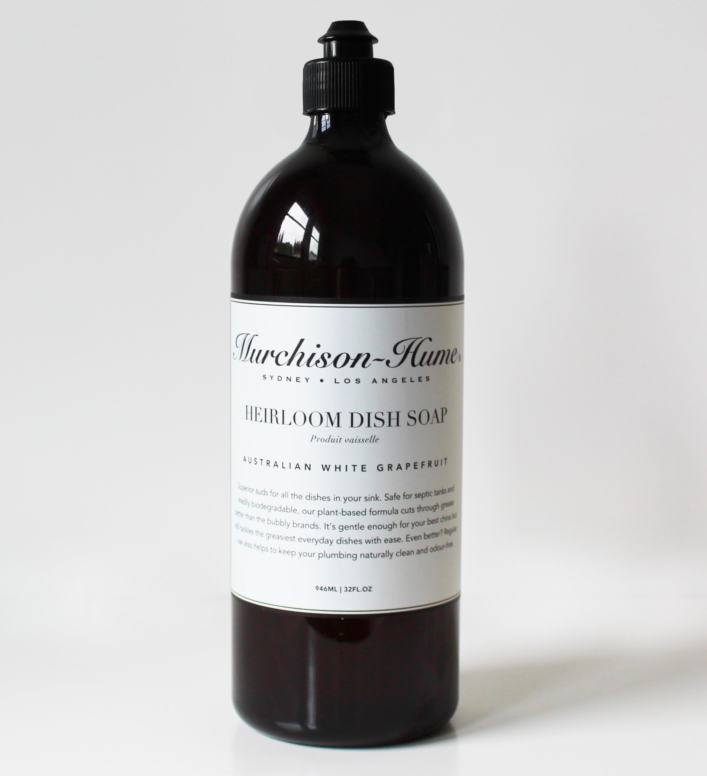 Murchison Hume Heirloom Dish Soap - Australian White Grapefruit Scent, 32oz Plastic Refill Bottle | Eco-Friendly Kitchen Cleaner for Dishes, Pans & Cookware