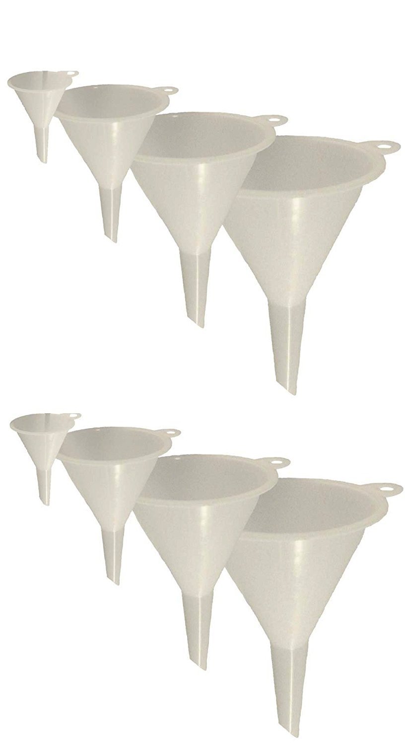 Chef Craft 20493-2PK Premium Stainless Steel Funnel Set (8-Piece Value Pack) - Perfect for Baking, Cooking, Canning & Liquid Transfer