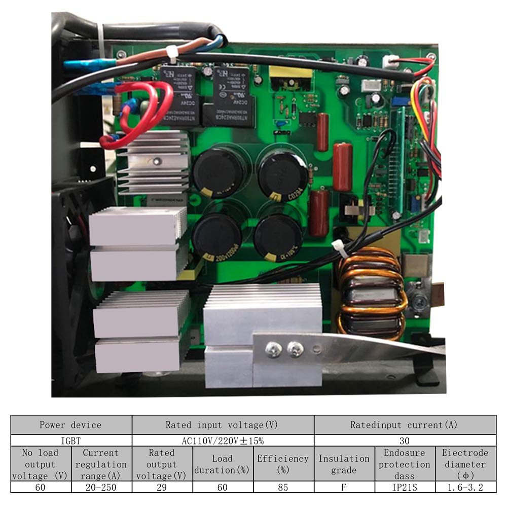 250Amp ARC Welding Machine Dual Voltage 110V/220V - Portable DC Inverter Welder with IGBT Technology & Digital LCD Display (20-250Amp) - Perfect for Home DIY, Auto Repair, Metal Fabrication and Construction Projects