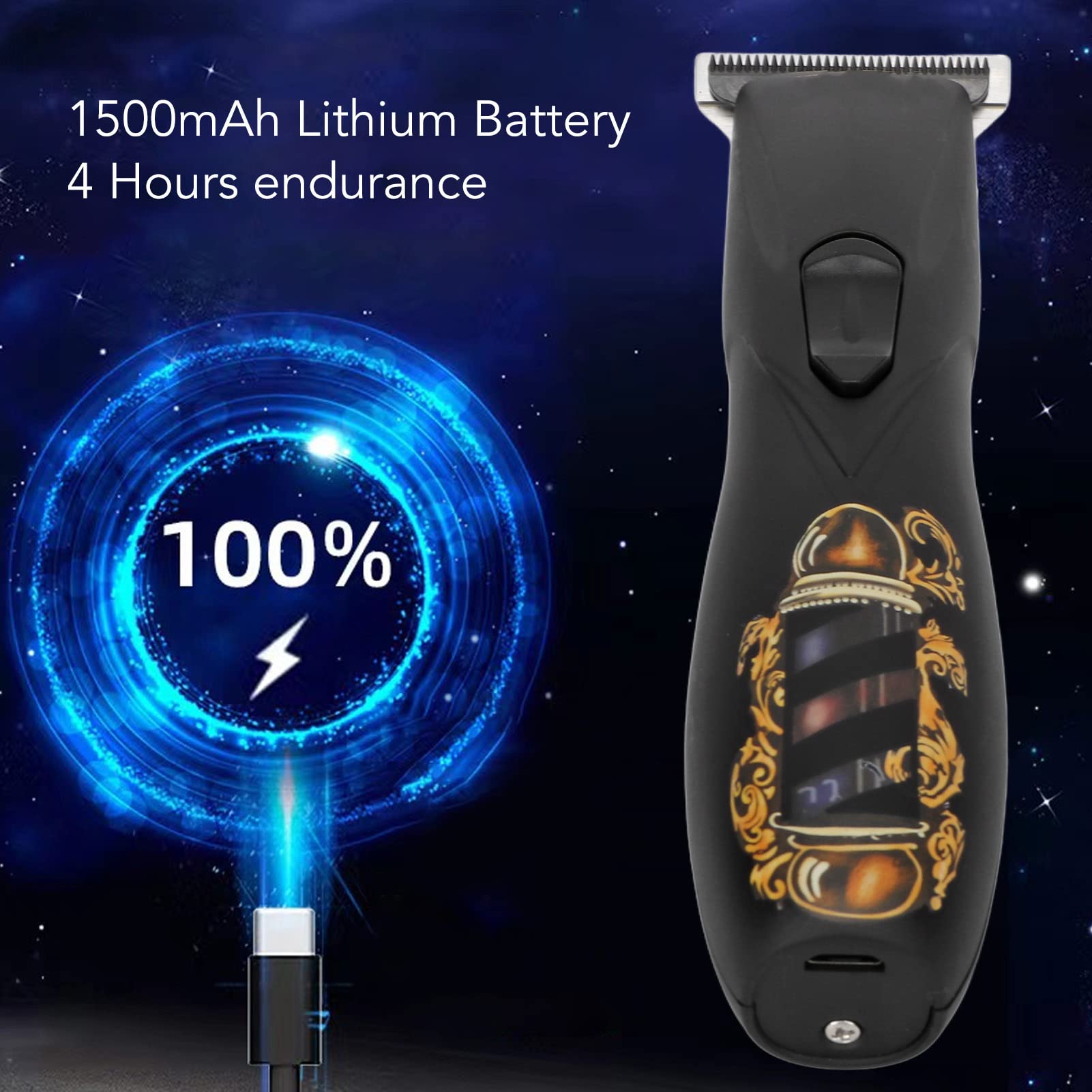 Professional Electric Hair Clipper - Ultra Sharp Stainless Steel Blades, Low Noise Hair Trimmer with 3 Guide Combs for Men & Women | Perfect for Home Haircuts, Beard Trimming, and Pet Grooming
