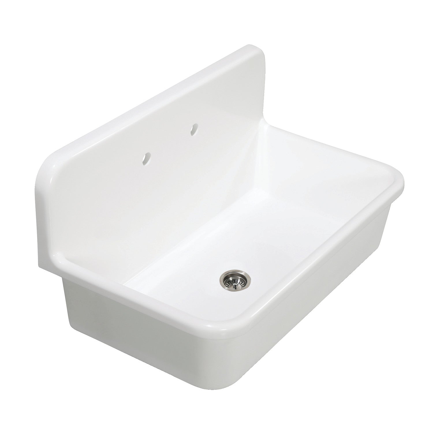 Arcticstone GKTA3620198 36-Inch Matte White Solid Surface Top Mount Kitchen Sink with Backsplash & Strainer - Single Bowl, Durable & Easy to Clean for Modern Kitchens, Perfect for Cooking & Dishwashing