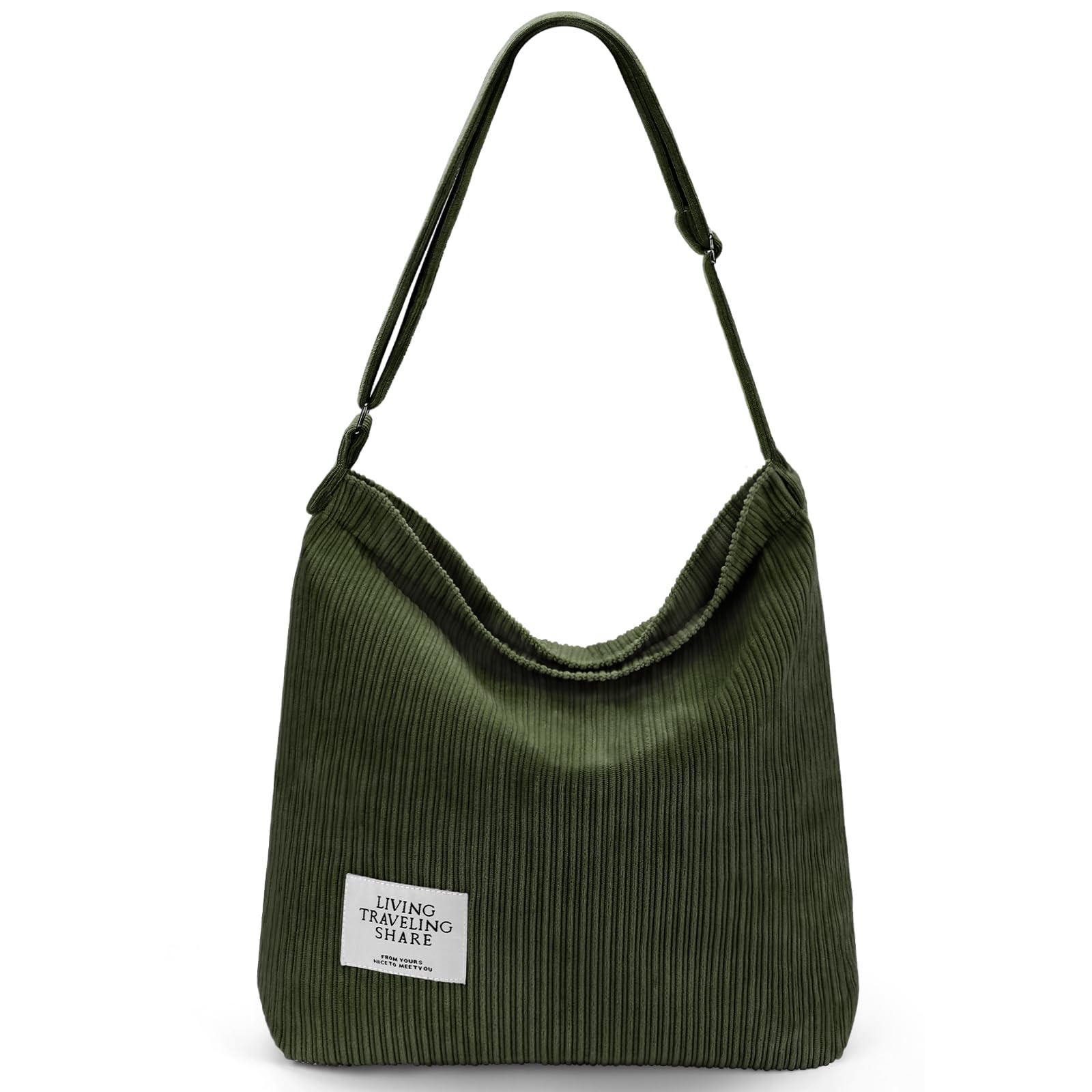 EIMBD Women's Corduroy Tote Bag - Stylish Zippered Shoulder Bag & Crossbody Purse for Work, Travel, Shopping & Everyday Use