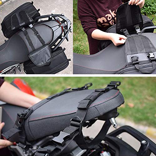 **Waterproof Motorcycle Saddle Bags & Helmet Storage - Durable Powersports Luggage for Full Face Helmets & Pillion Seat - Ideal for Long Rides, Commuting & Adventure Travel**