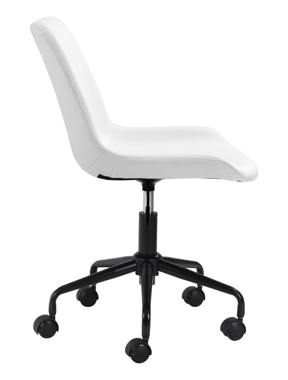 Zuo Modern Byron Office Leather Armless Chair - Ergonomic Executive Desk Chair for Home & Office Workspace - Comfortable Leather Task Chair for Professionals
