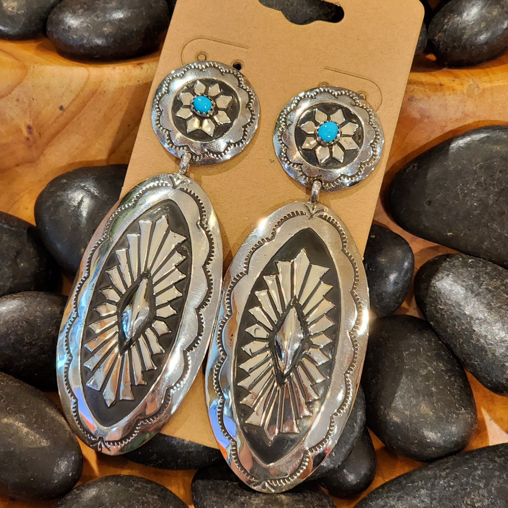 Lgconcho1 Stoned Dangle Earrings for Women - Boho Chic Beaded Accessories for Parties & Festivals