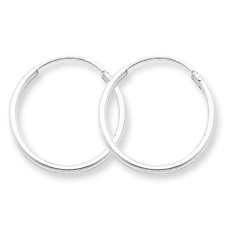 Sterling Silver Endless Hoop Earrings for Kids - 12mm & 32mm Safety Earrings Set (2 Pieces) | Hypoallergenic Children's Jewelry & Fine Jewelry Gift | Perfect for School, Parties & Everyday Wear