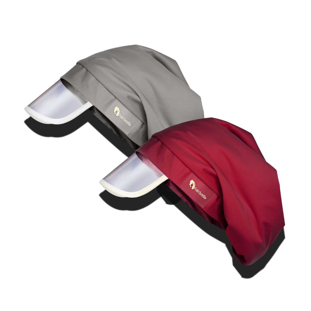 Hairbrella Classic Satin Lined Rain Hat Bundle (2 Pack) - Waterproof & Stylish Hair Protection for Women - Perfect for Rainy Days, Commuting & Outdoor Activities