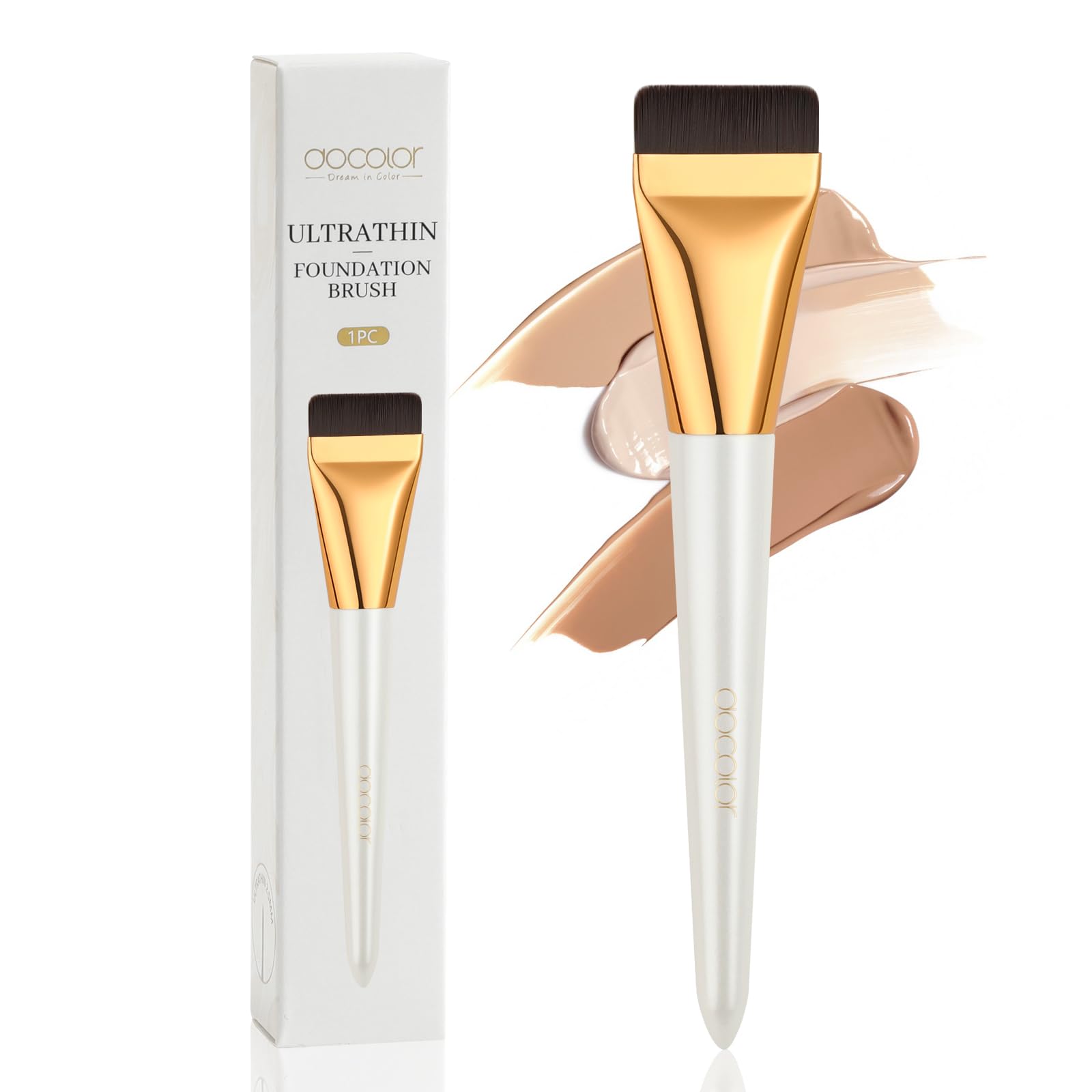 docolor Ultra Thin Liquid Foundation Brush - Premium Flat Makeup Brush for Seamless Blending of Liquid, Cream & Thin Foundation - Perfect for Professional & Everyday Makeup Application
