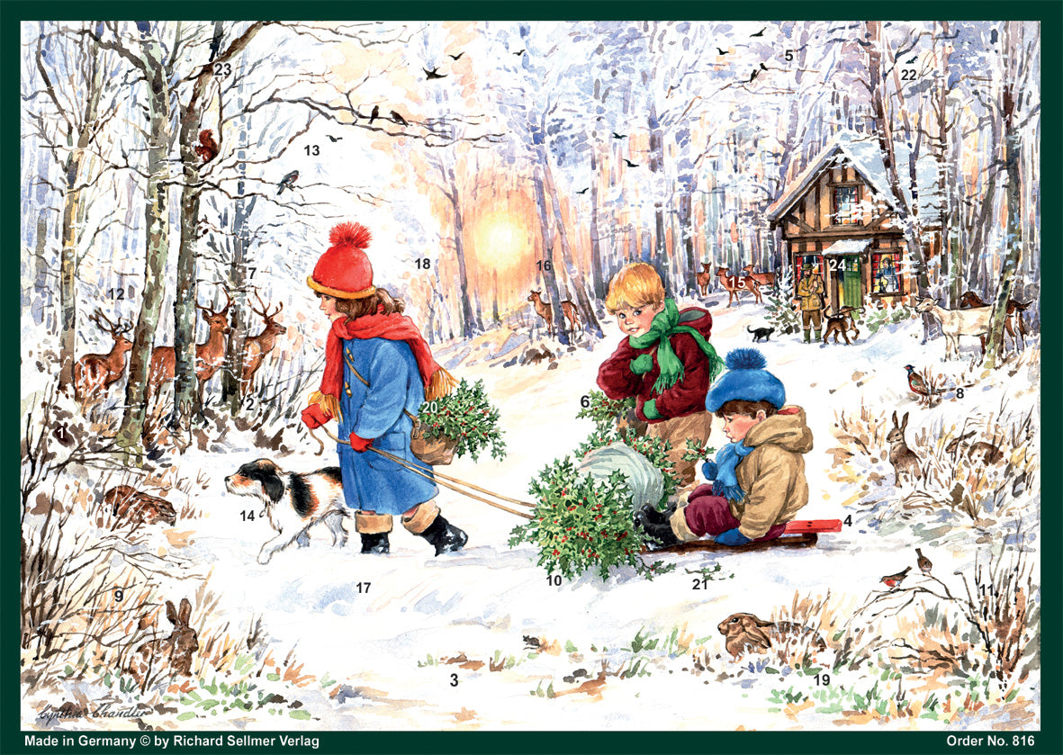 Traditional German Advent Calendar - Medium Size with Old World Villages & Nature Scenes | Perfect for Christmas Countdown, Holiday Decor & Gift Giving