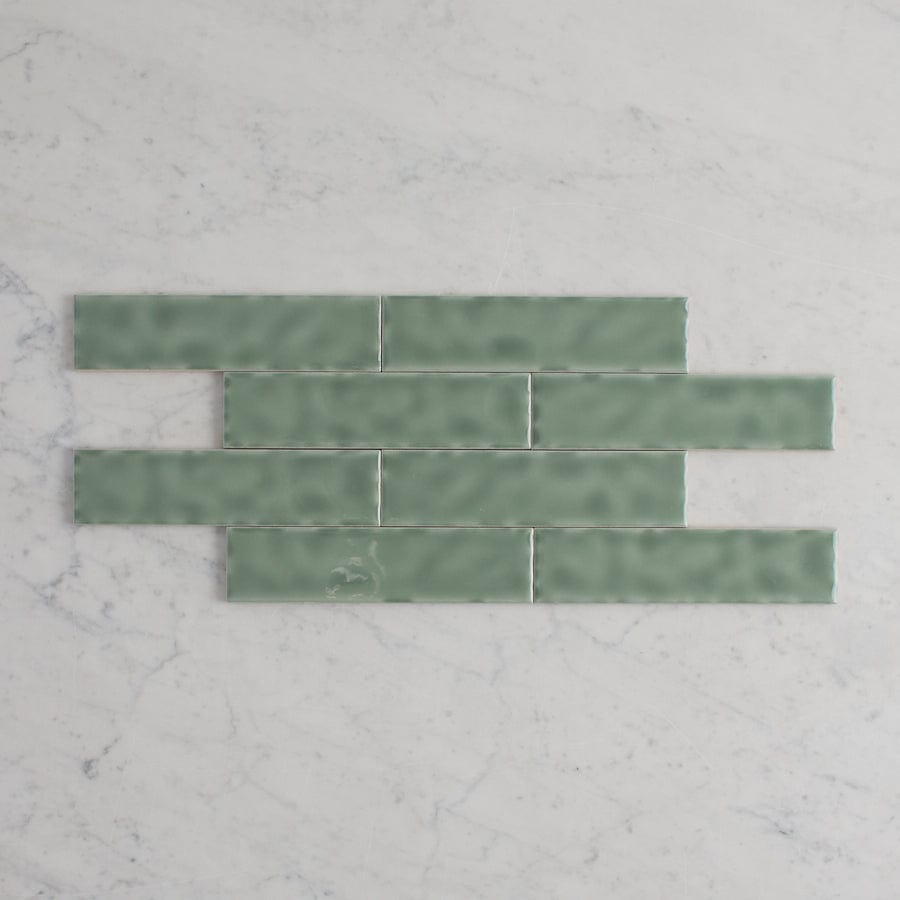 Premium Newport Gloss Mini Subway Tile in Jade Green - Perfect for Kitchen Backsplash, Bathroom Walls & Modern Home Decor