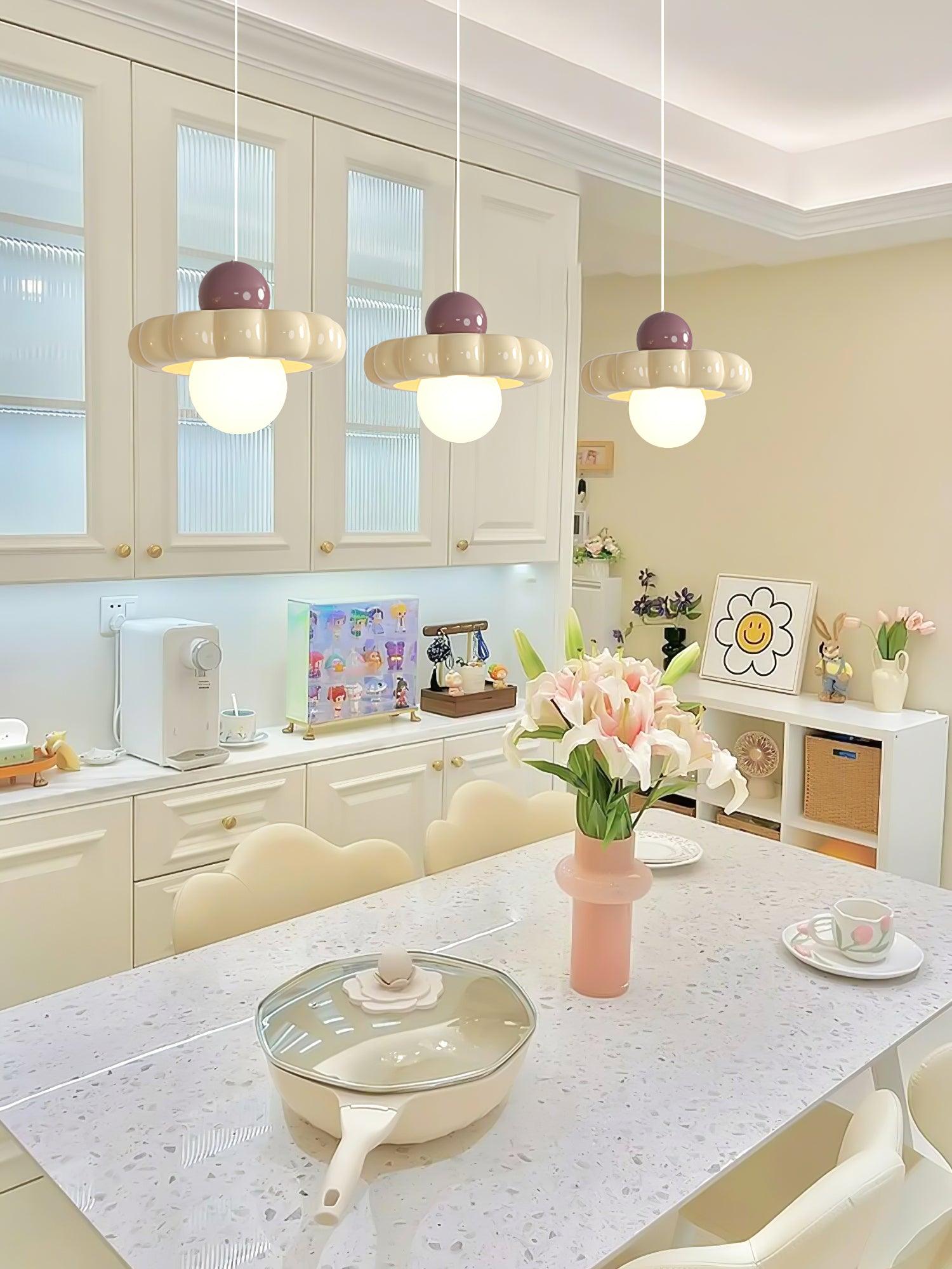 Stylish Cream Cloud Pendant Lamp - Modern Hanging Light Fixture for Bedroom, Living Room & Dining Room Decor