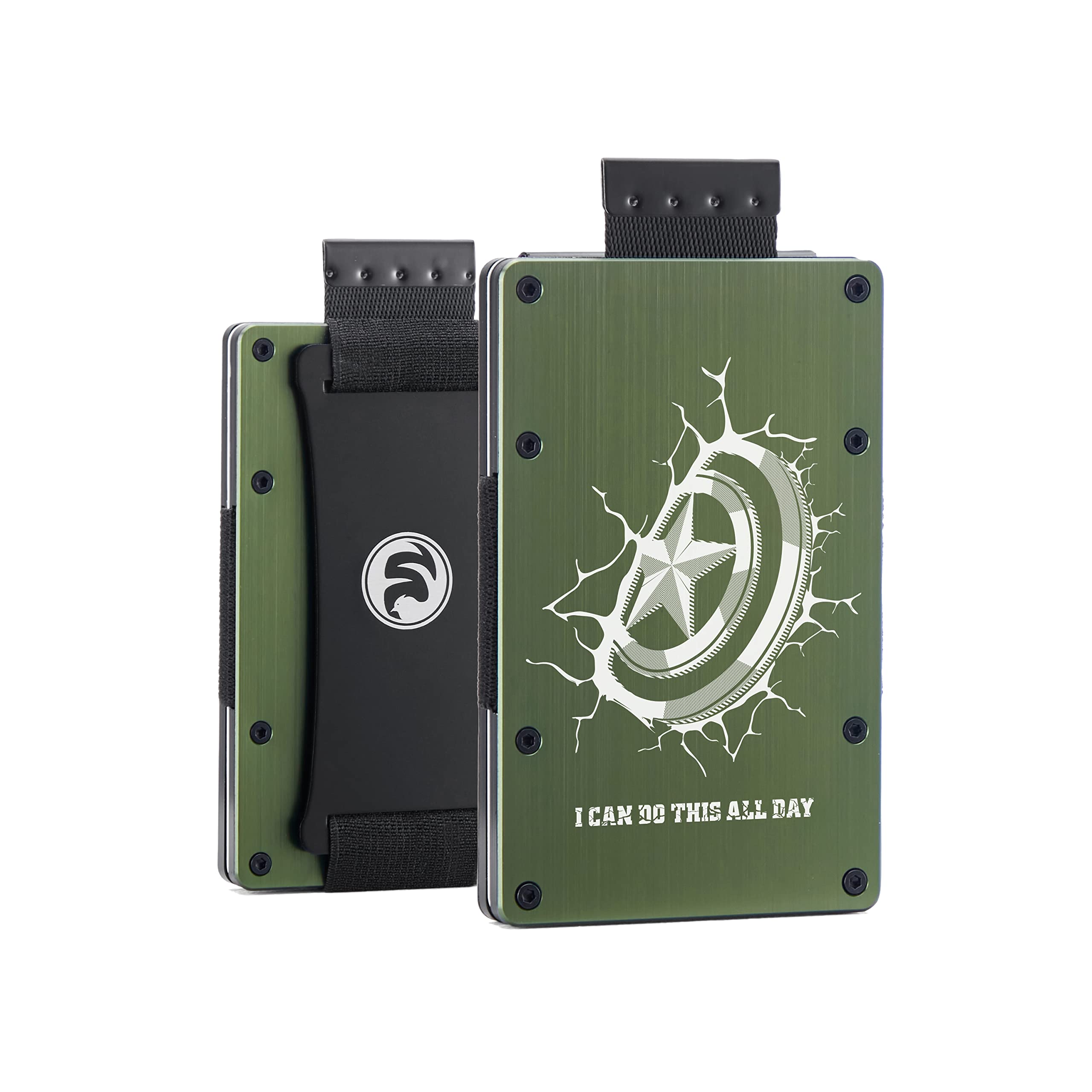 Minimalist Metal Engraved RFID Blocking Wallet for Men - Slim Aluminum Front Pocket Tactical Wallet with Cash Strap & Carbon Fiber Card Holder | Personalized Gift for Dad, Husband | Perfect for Everyday Carry (EDC), Travel & Outdoor Activities