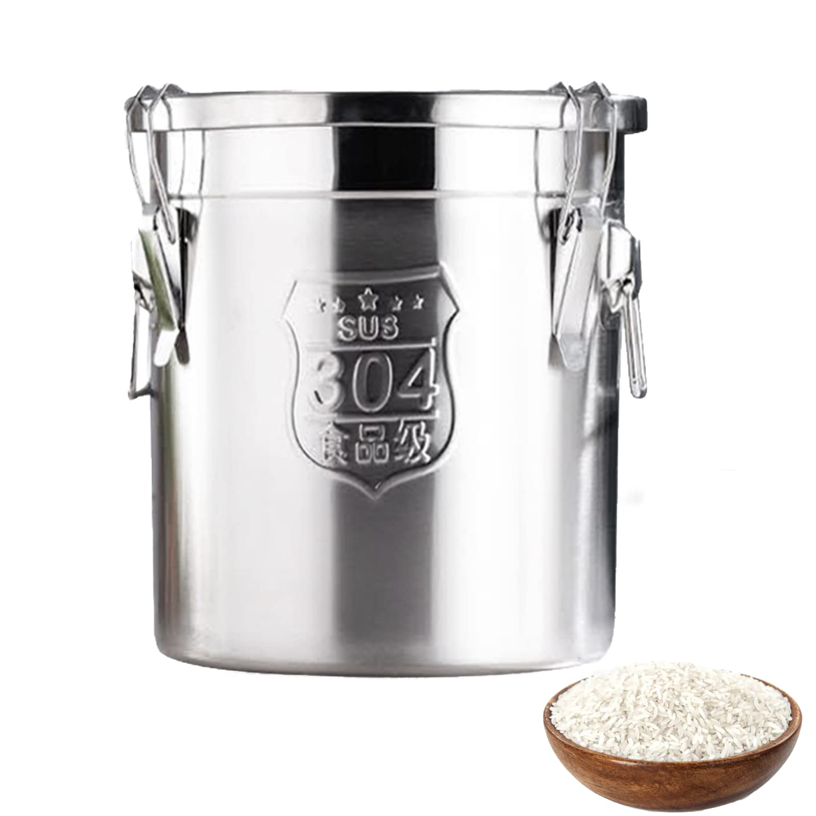 Stainless Steel Airtight Food Storage Containers with Lids - 3.17 Gallon Kitchen Canisters for Rice, Flour, Grain & Coffee Beans | Perfect for Pantry Organization & Bulk Food Storage