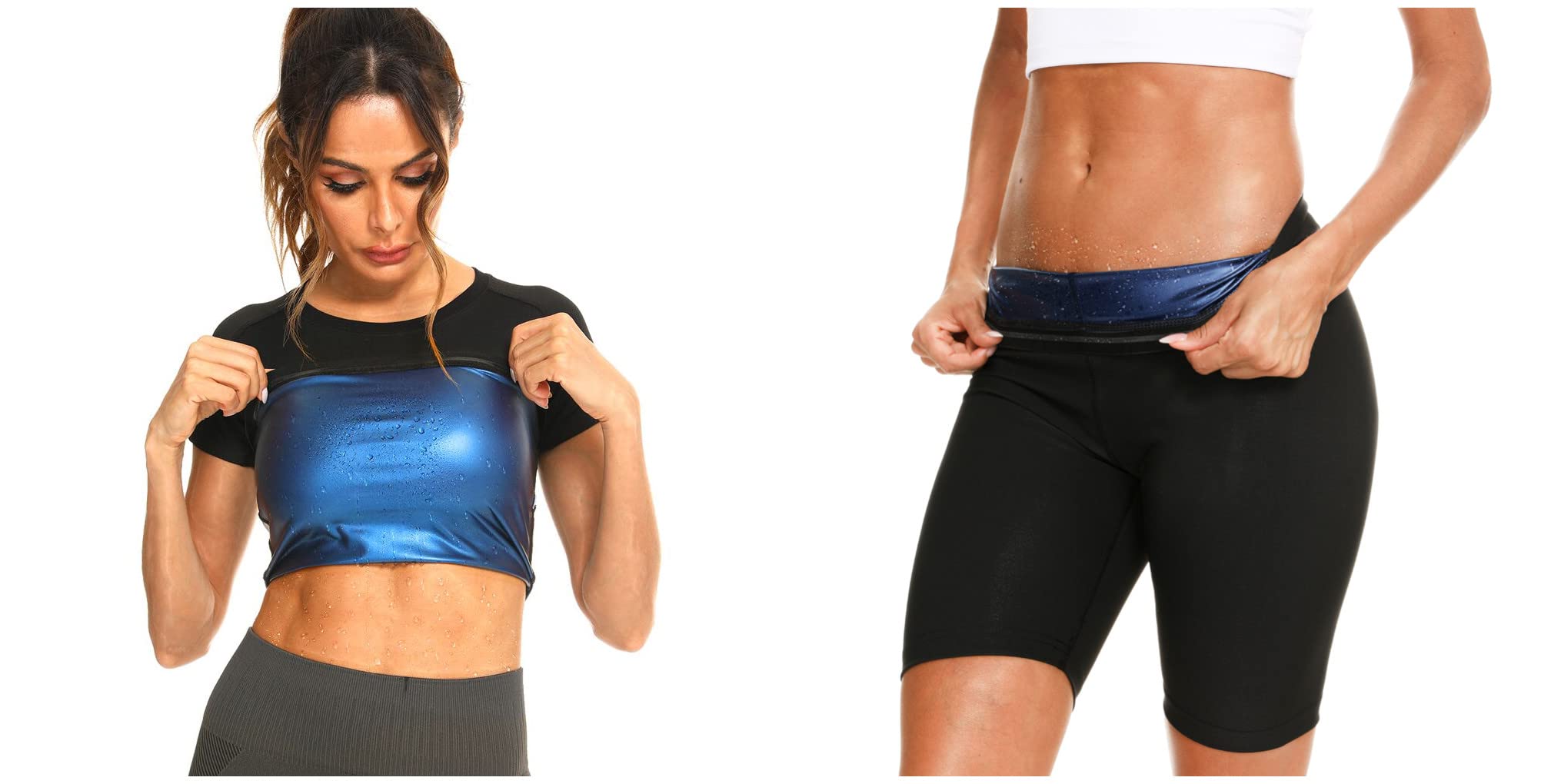 Nanooer Sauna Shirt & Shorts Set for Women - XL Heat Trapping Workout Clothes for Weight Loss & Detox - Perfect for Gym, Yoga & Home Sauna Sessions (3X-Large)