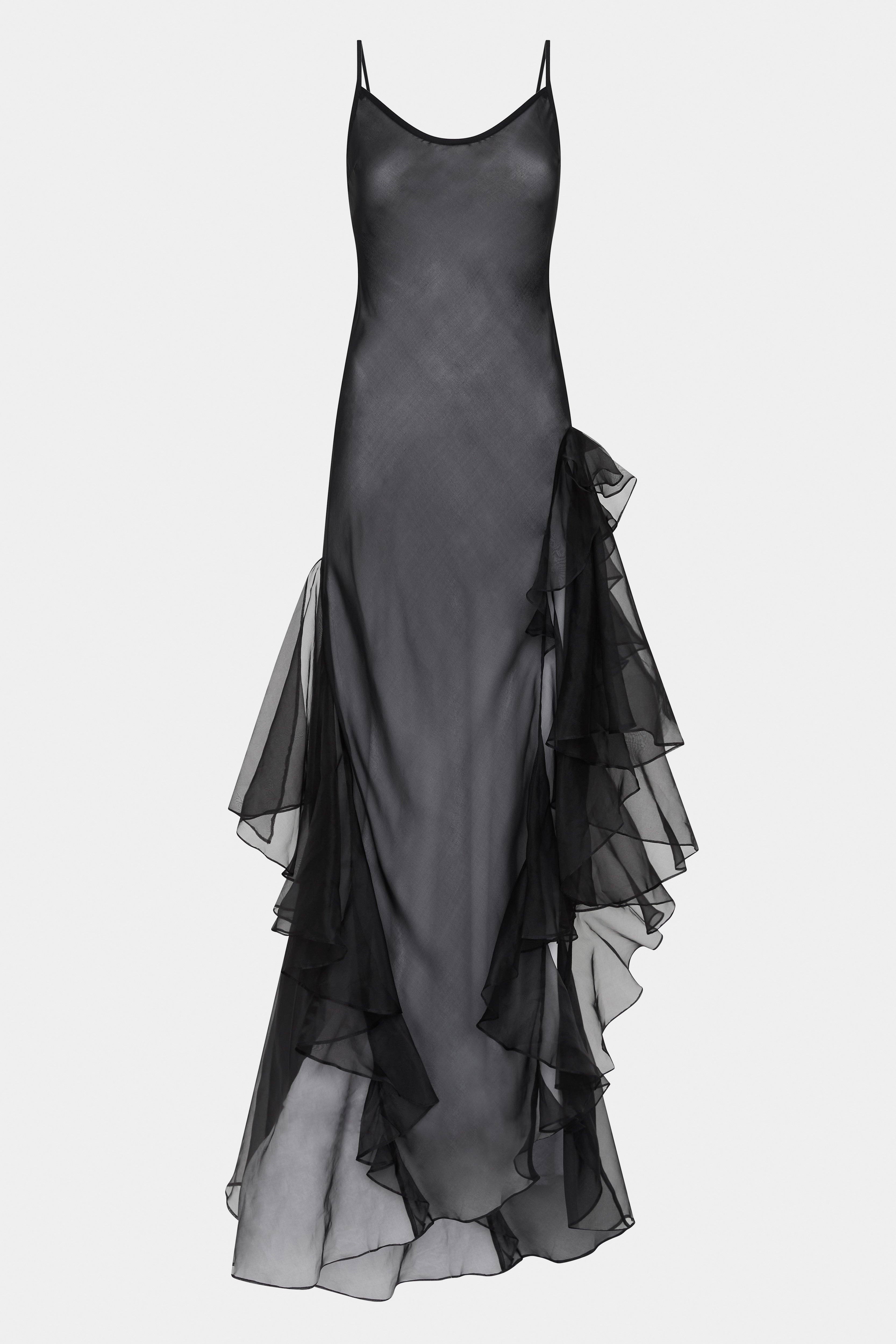 Elegant Sage Green Flounce Gown for Women - Perfect for Weddings, Parties & Special Occasions