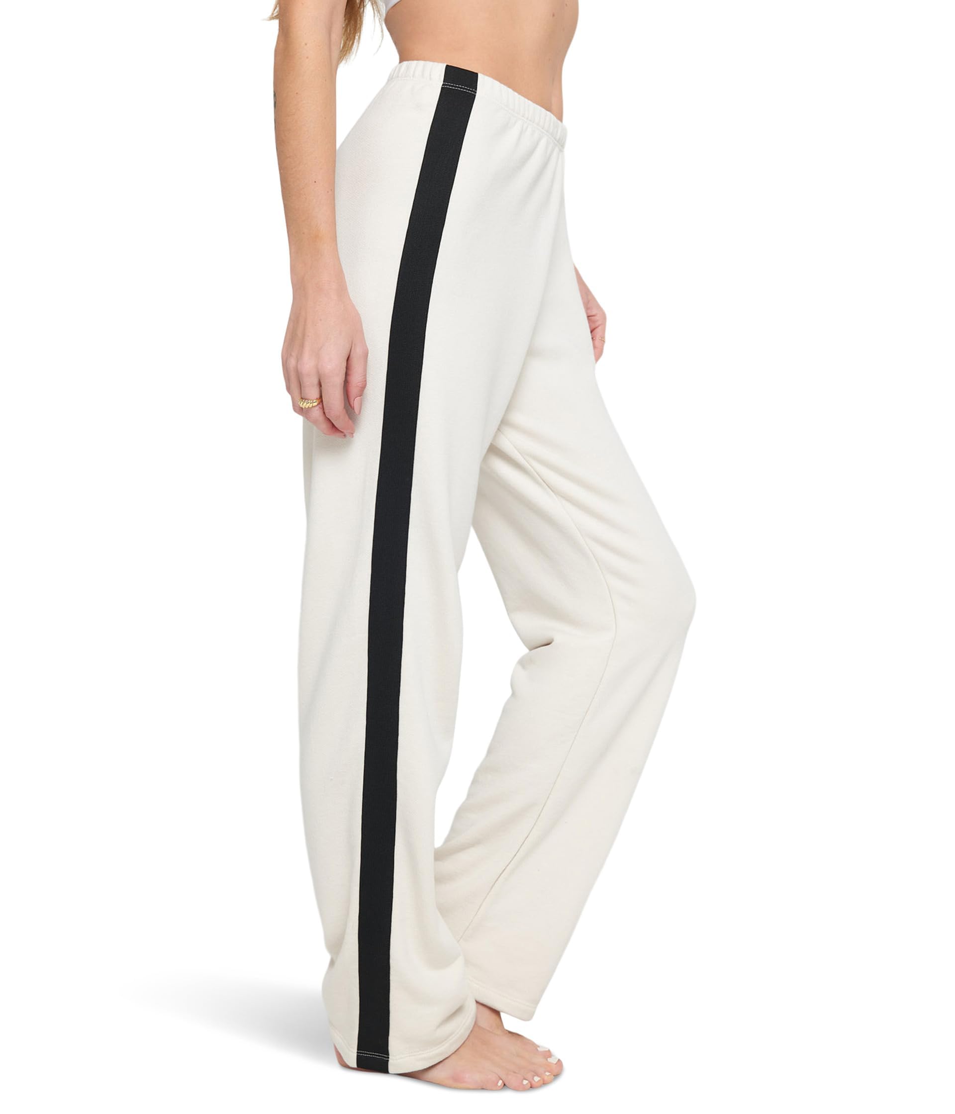 Spiritual Gangster Women's Joy Stripe Straight Leg Yoga Pants - Comfortable High Waisted Lounge Pants for Yoga, Meditation & Everyday Wear