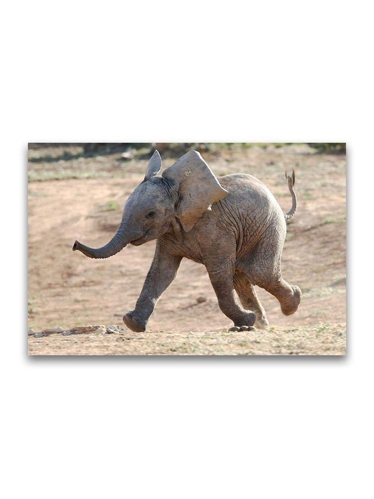 Adorable Baby Elephant Walking Wall Art - Nursery Decor, Kids Room Poster, Playroom Wall Hanging - Perfect for Baby Showers & Children's Bedrooms