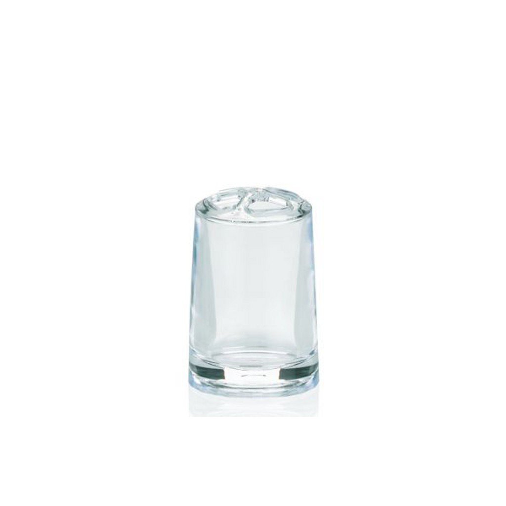 Kela Sinfonie Acrylic Toothbrush Holder - Clear Plastic Bathroom Organizer for Toothbrushes, Razors & Makeup Brushes | Perfect for Countertop, Sink & Shower Organization