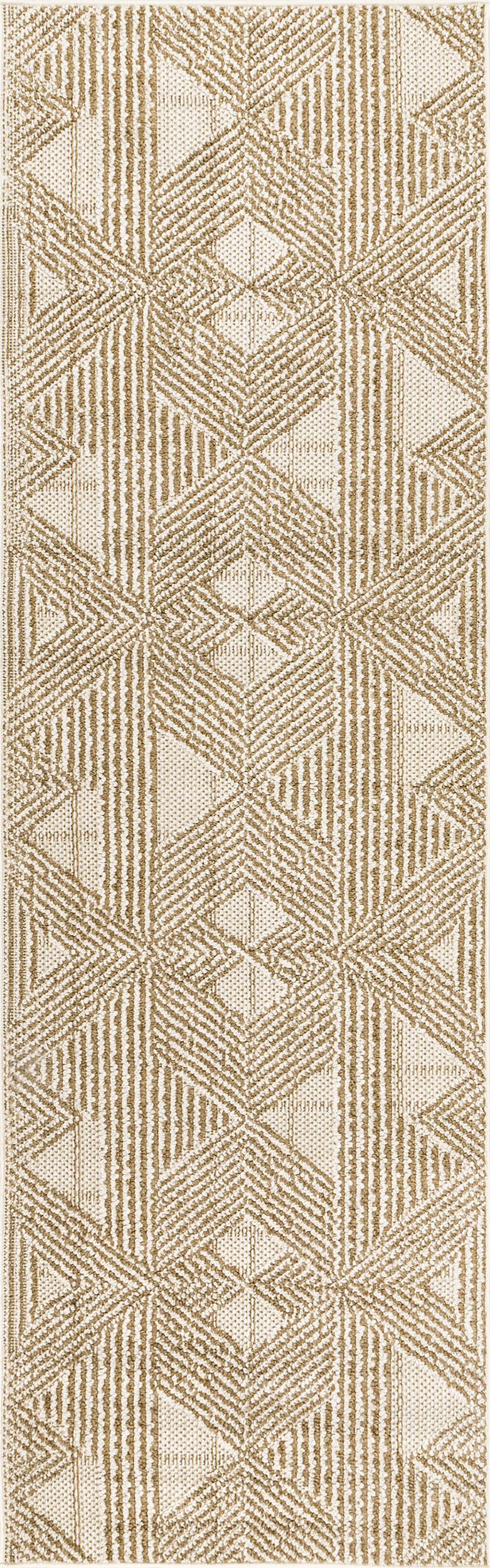 Brandy Diamond Striped Area Rug - Soft Beige Bohemian Style Floor Carpet for Living Room, Bedroom & Nursery - Non-Slip Comfortable Home Decor