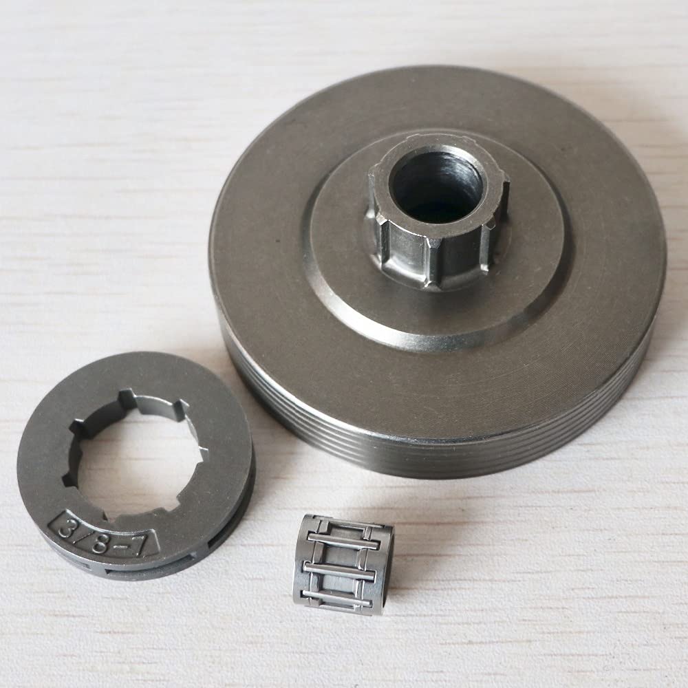 3800 Chainsaw Clutch Drum with Needle Bearing - 3/8-7 Teeth Sprocket Rim Replacement Part for Professional Chainsaw Maintenance & Repair | Compatible with Various Chainsaw Models | Durable Construction for Wood Cutting & Forestry Work