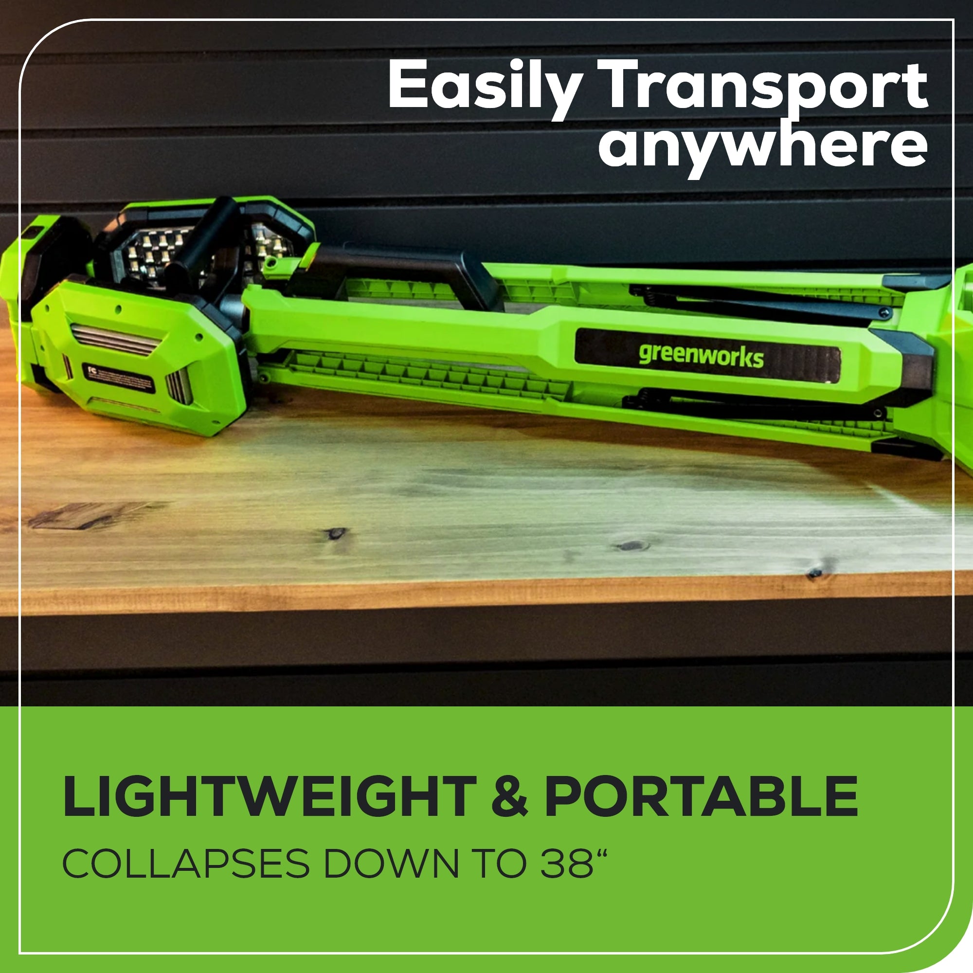 24V Cordless Battery Standing Light (Tool Only) - Bright LED Work Light for Outdoor, Garage, and Construction Use