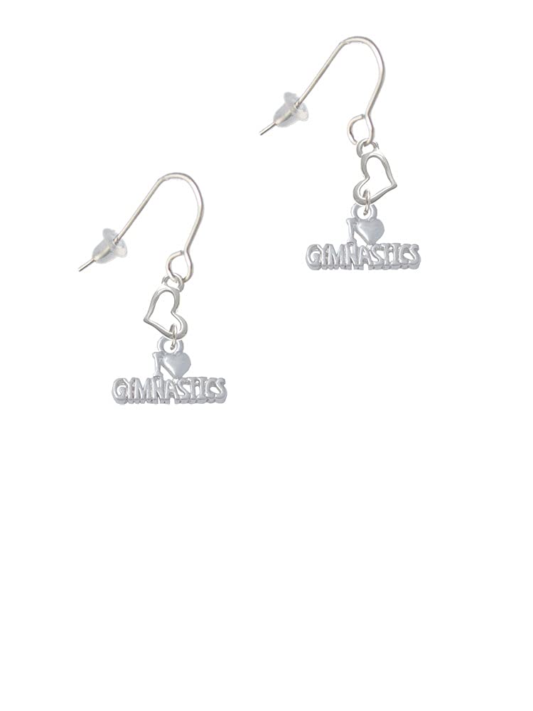 Delight Jewelry Small Heart French Earrings - Dainty 'I Heart Gymnastics' Stud Earrings for Women | Perfect for Gymnastics Competitions, Valentine's Day Gifts & Everyday Wear