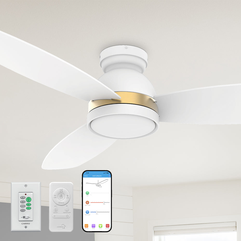 Biscay II Low Profile Smart Ceiling Fan with LED Light and Remote Control - Indoor/Outdoor Use, 48 Inch - Perfect for Patio, Bedroom, and Living Room Cooling
