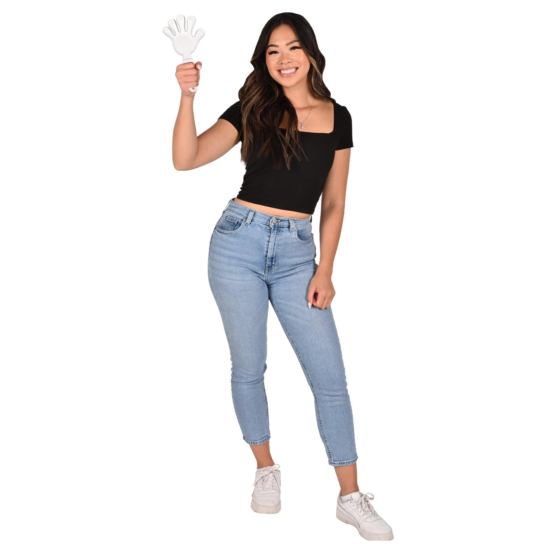 12 Pack Beistle Giant Hand Party Clappers - White Noise Makers for Sports Games, Cheerleading, Birthday Parties & Celebrations