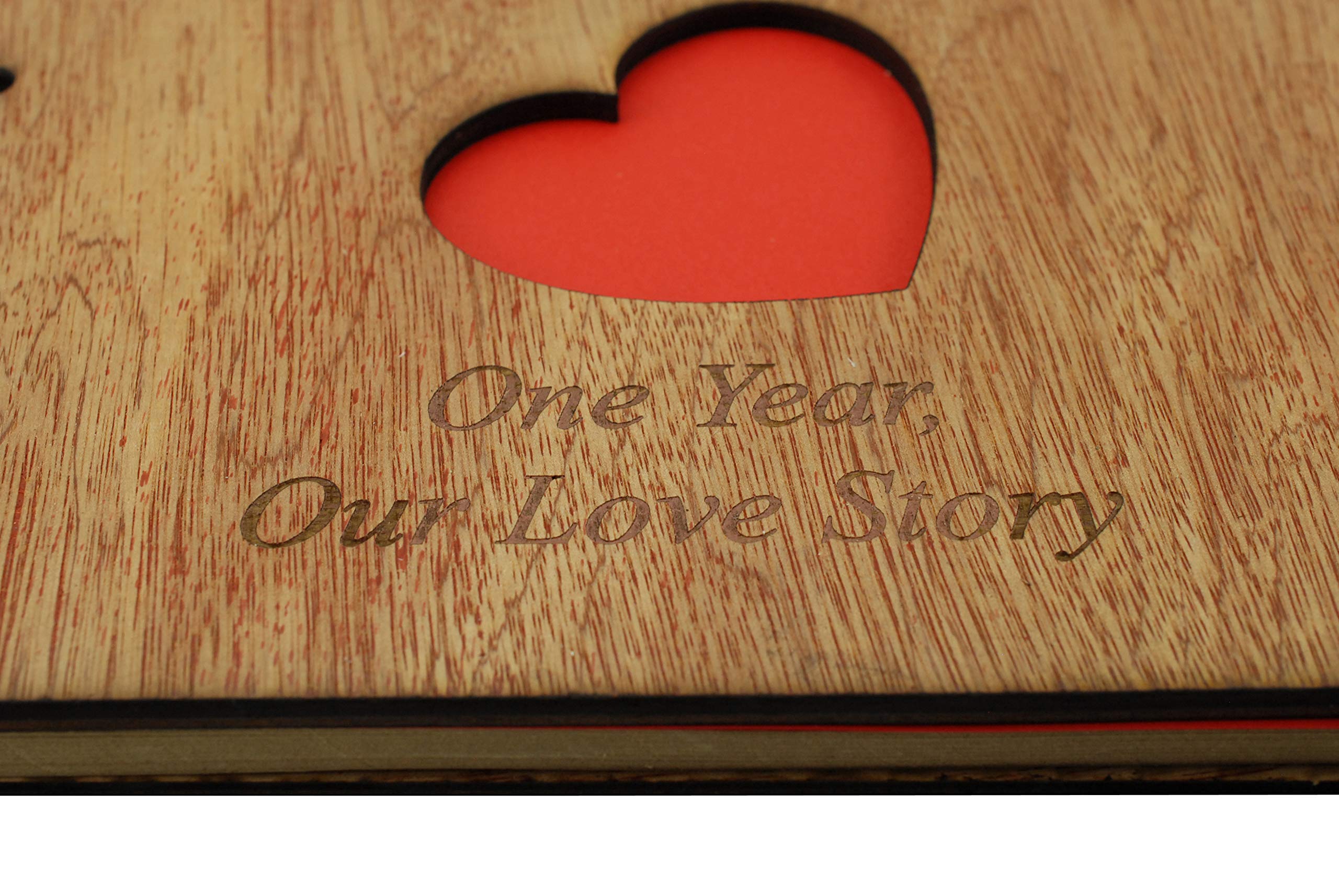 Pirantin Paper 1st Year Anniversary Scrapbook - Engraved 'One Year Our Love Story' Romantic Gift for Couples | Perfect for Wedding Anniversaries, Valentine's Day & Relationship Milestones