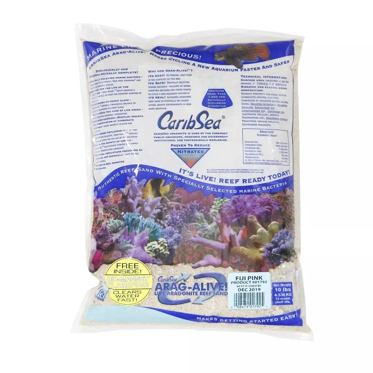 CaribSea Fiji Pink Live Sand for Saltwater Aquariums - Natural Live Aragonite Sand for Reef Tanks, Marine Fish & Coral - Perfect for Aquascaping & Biological Filtration
