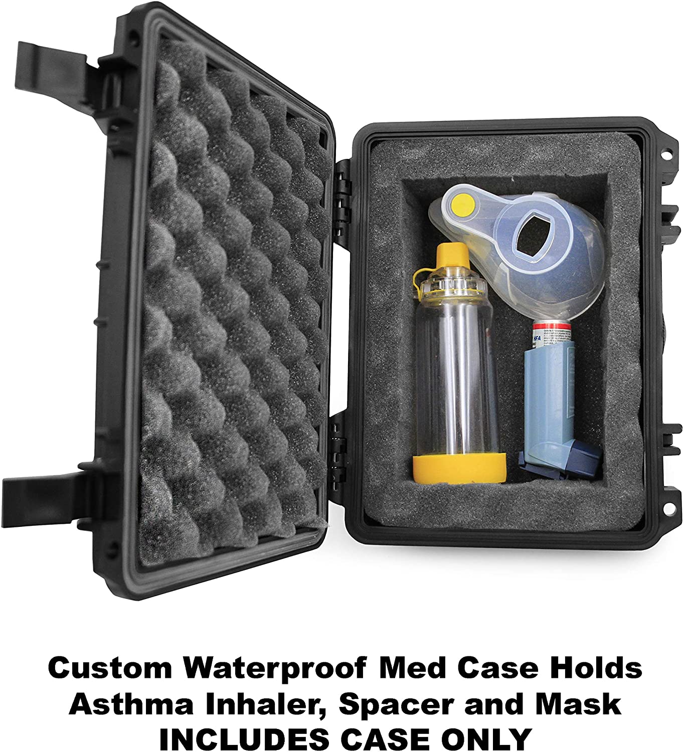 CASEMATIX Airtight Asthma Inhaler Spacer Travel Case - Portable Storage for Inhaler, Mouth Spacer, Face Mask & Allergy Medicine - Perfect for Kids & Adults - Ideal for Travel, School & Outdoor Activities