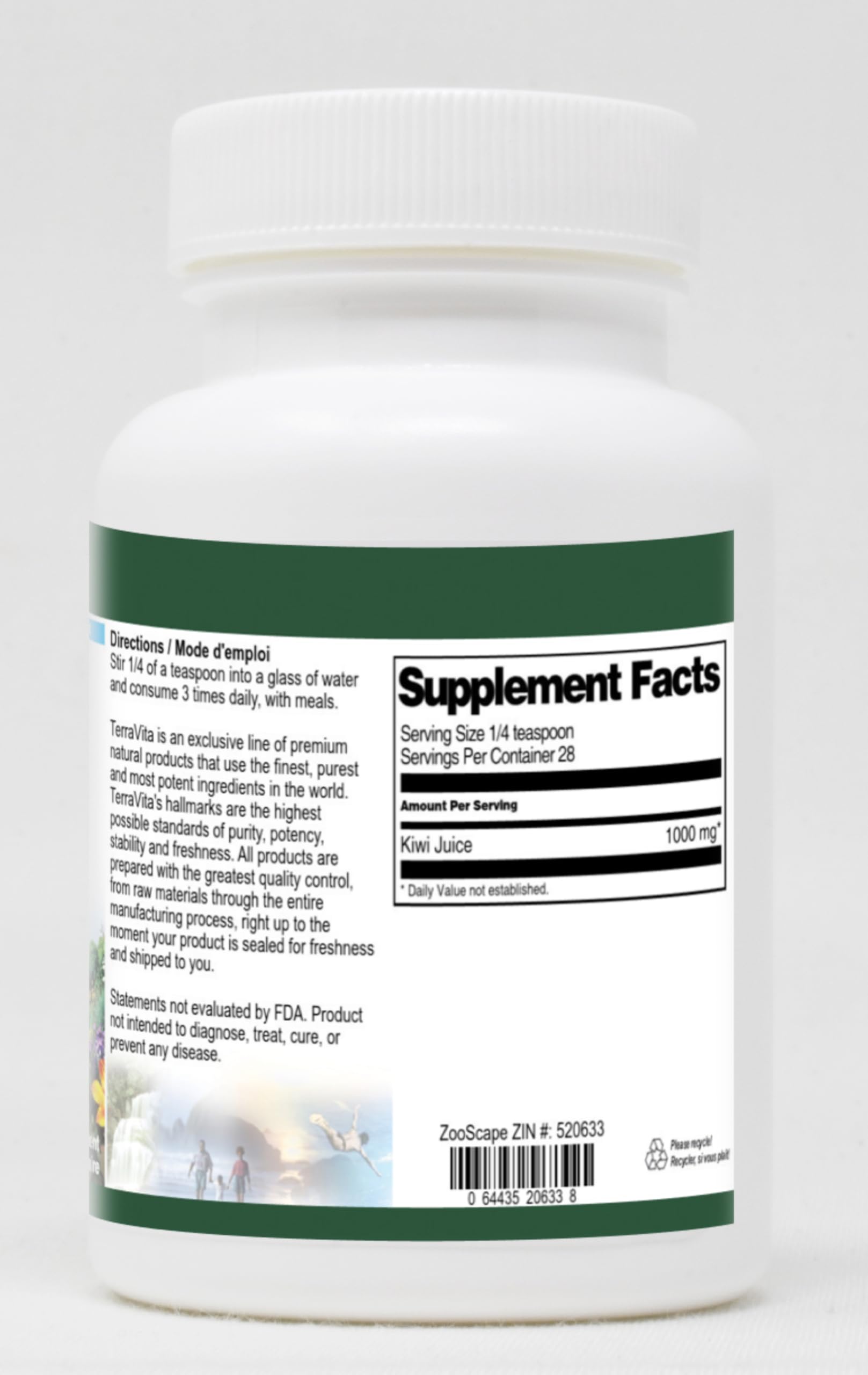 Organic Kiwi Juice Powder 1 oz - 100% Natural, No Additives, ZIN: 520633 - Perfect for Smoothies, Baking & Healthy Drinks