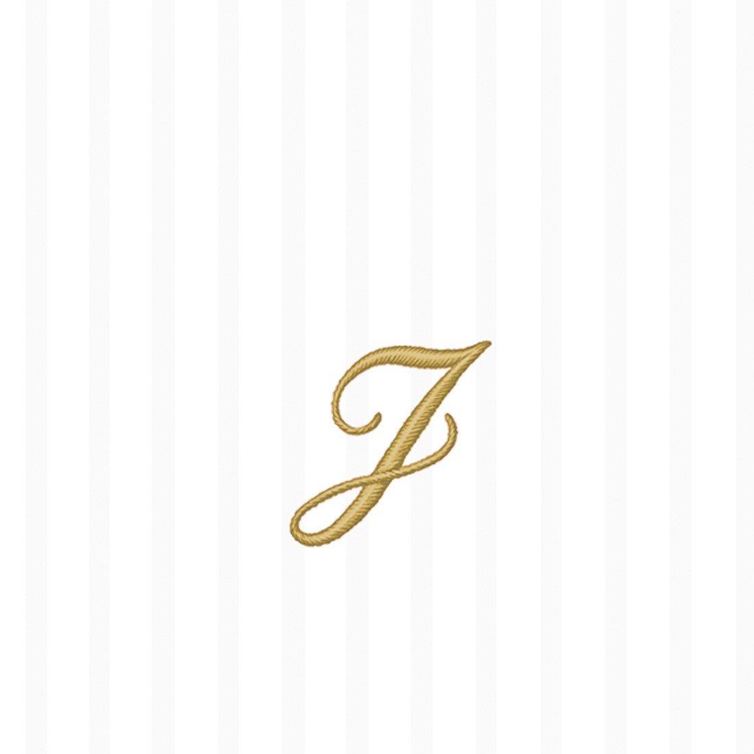 Premium 20-Count 3-Ply Monogram Cocktail Napkins with Ivory Stripes - Ideal for Home Bars, Parties & Weddings - Personalized Initial 'J' Embroidery